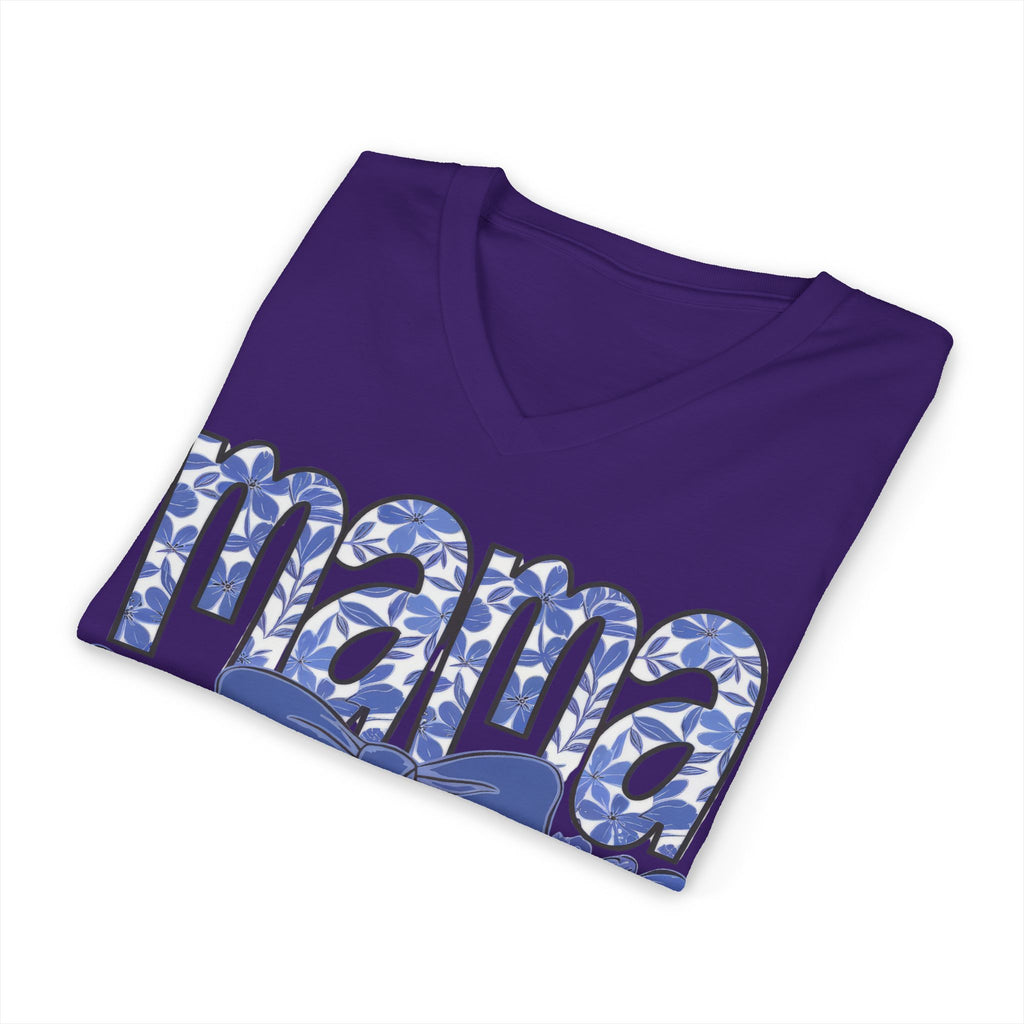 Mama Floral Bow V-Neck Tee — Mothers Day Gift Tee