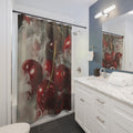 Cherry Smoke Shower Curtain — Dramatic Red Cherry Bathroom Decor