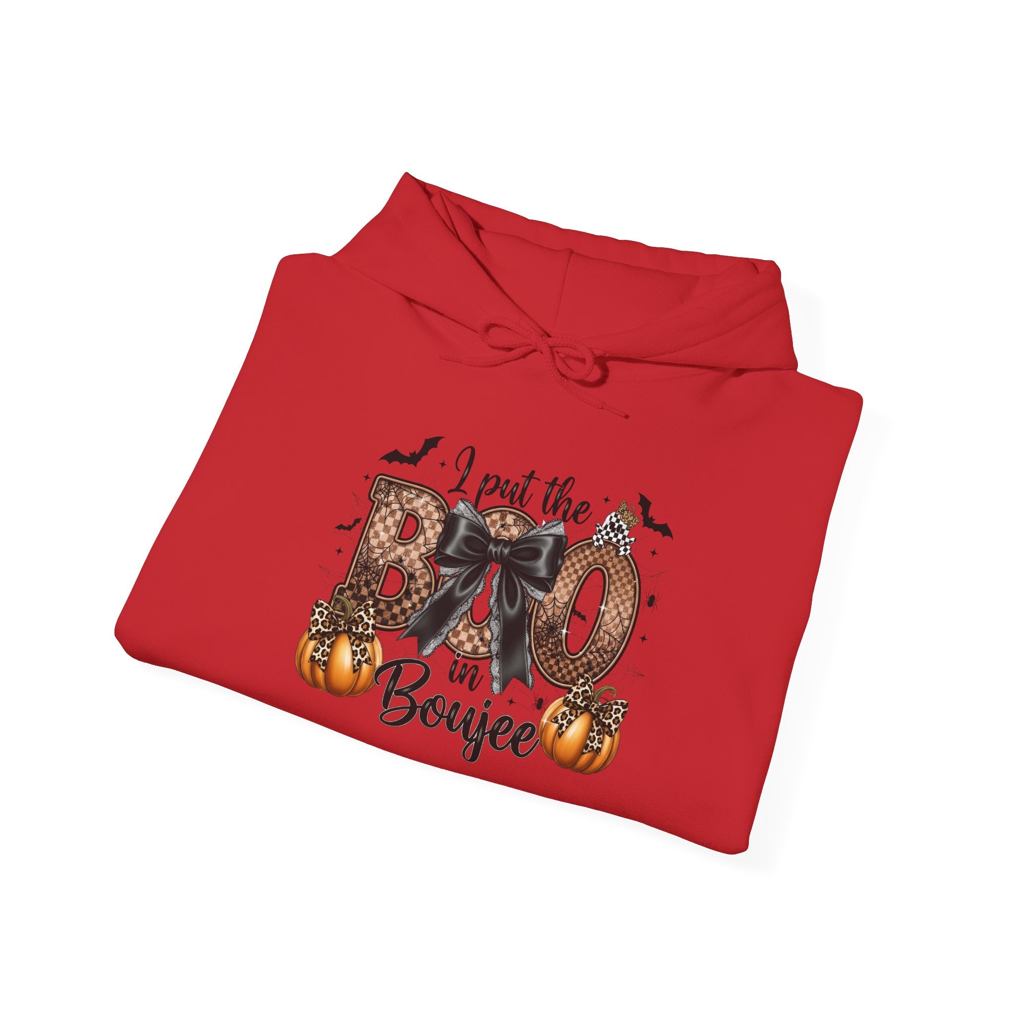 Halloween 'I Put the Boo in Boujee' Hoodie — Pumpkin Bat Spooky Chic Pullover