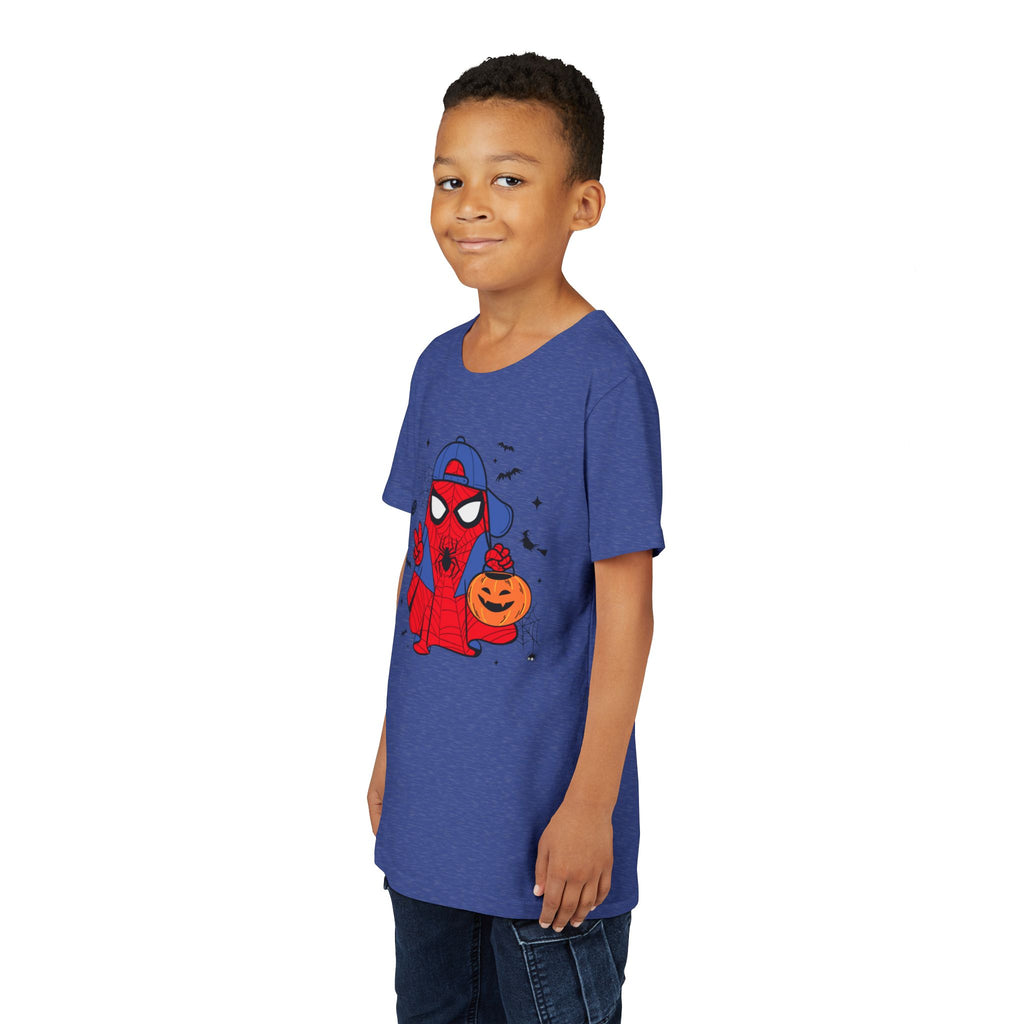 Kids Halloween Spider Superhero Tee – Cute Trick-or-Treat Pumpkin Design