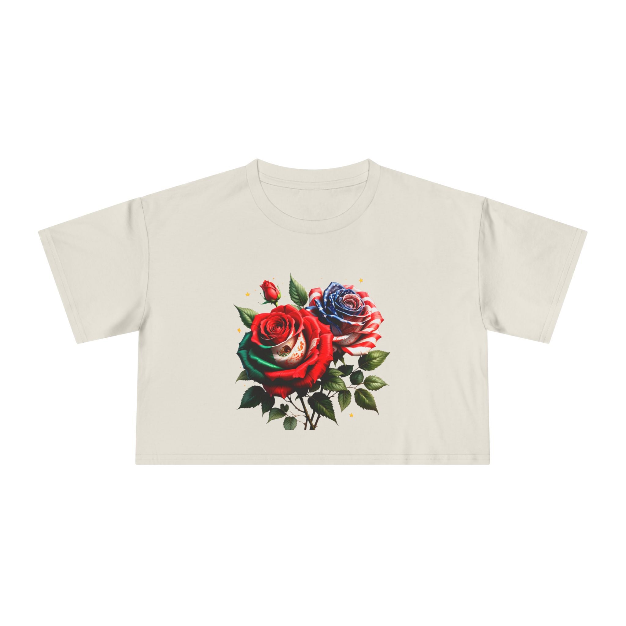 Rose Bouquet Crop Tee — Floral Vintage Rose Graphic Women's Crop Top