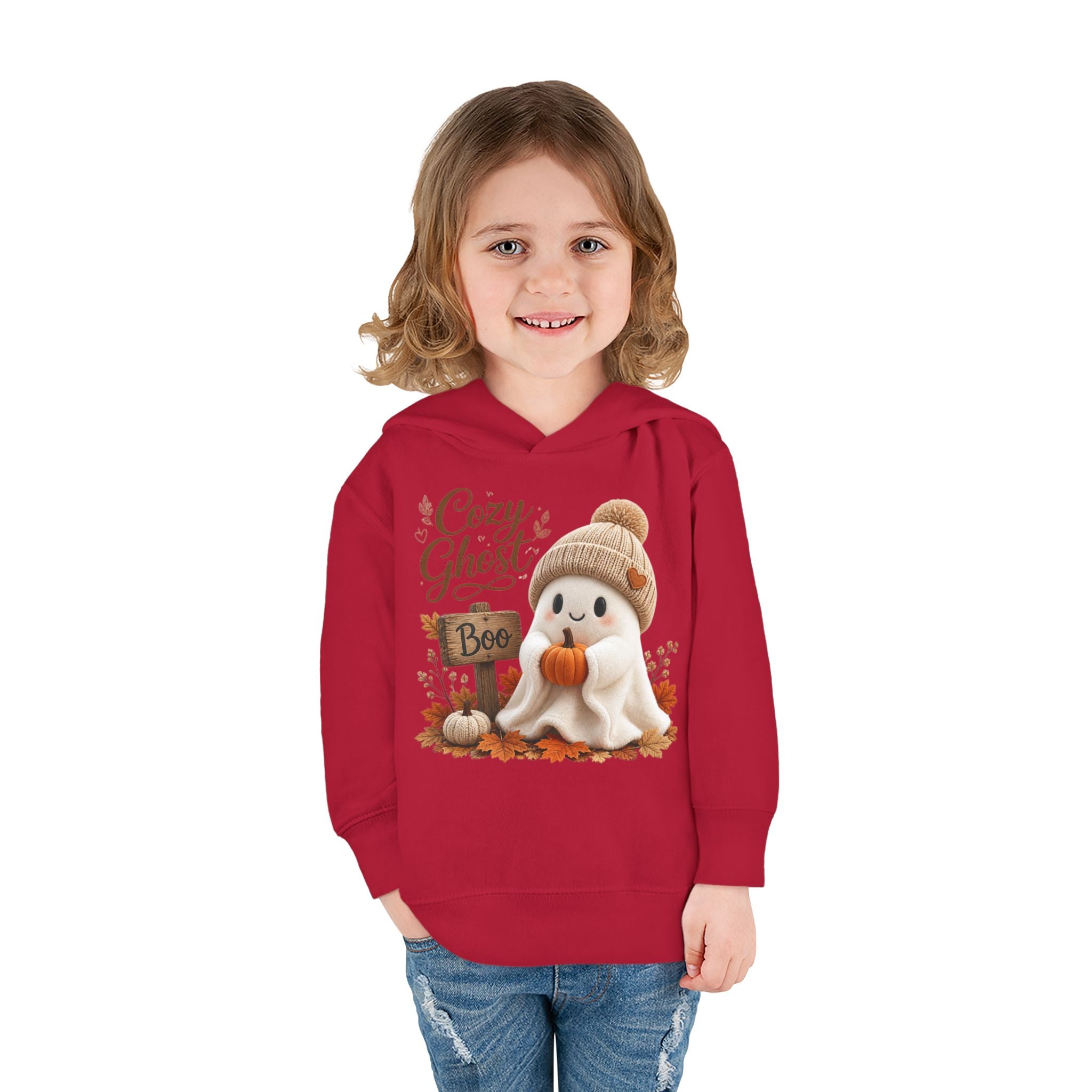 Toddler Hoodie – 'Cozy Ghost' Fall Halloween Pullover