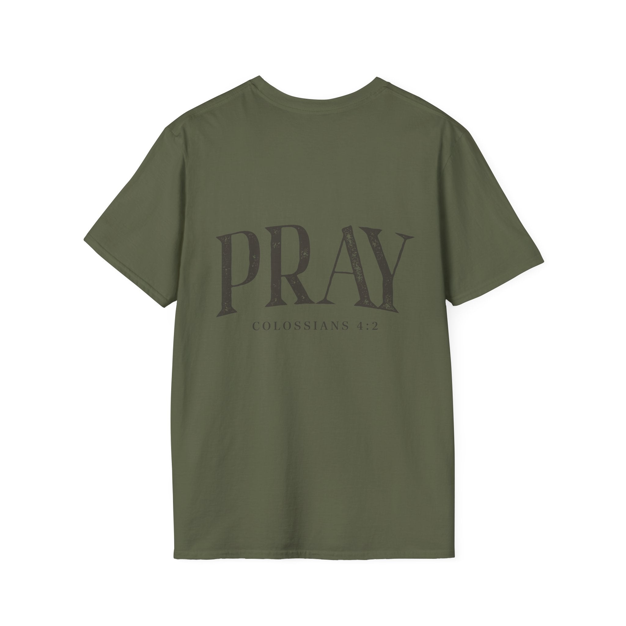 Virgin Mary Pray T-Shirt – Religious Catholic Tee with Colossians 4:2