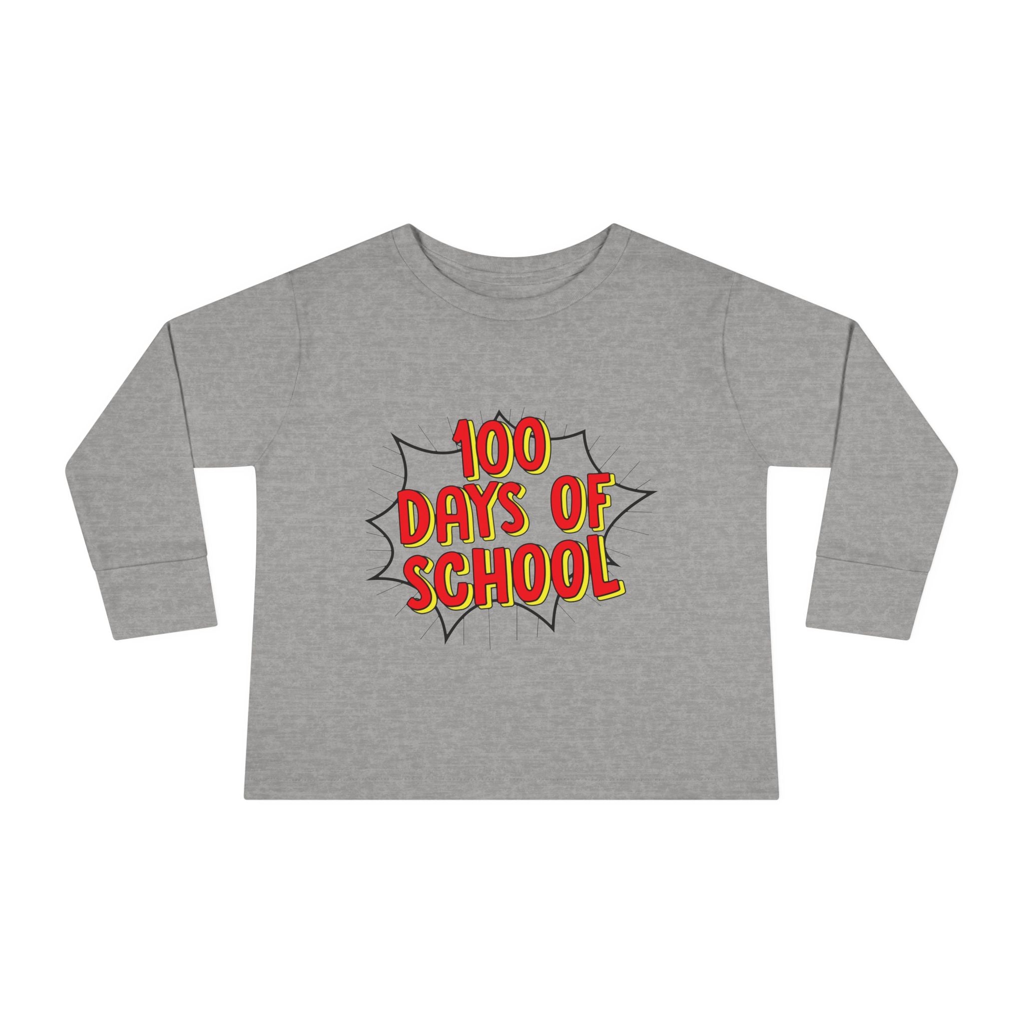 Toddler Long Sleeve Tee: "100 Days of School" Celebration Shirt