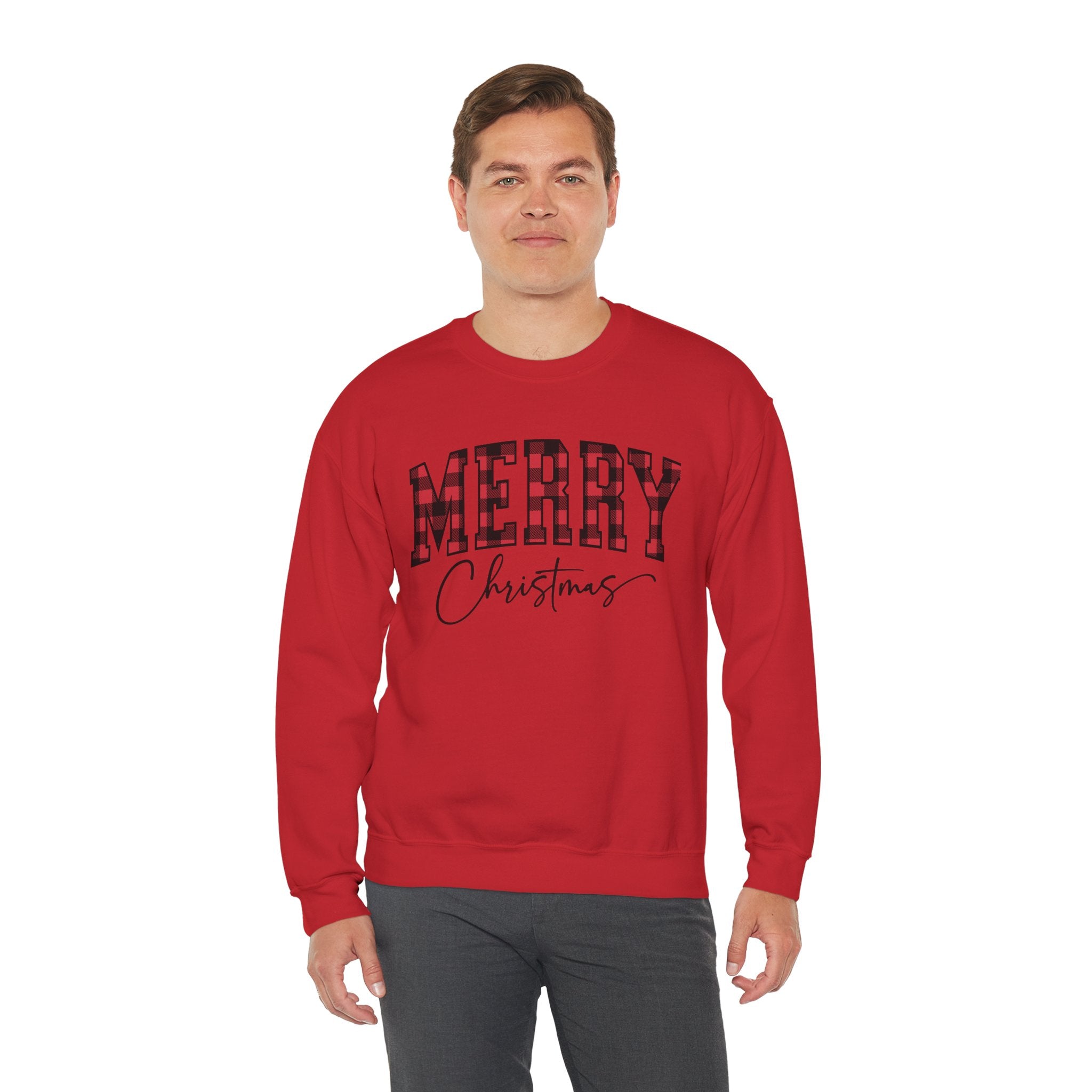 Christmas Plaid "Merry Christmas" Crewneck Sweatshirt