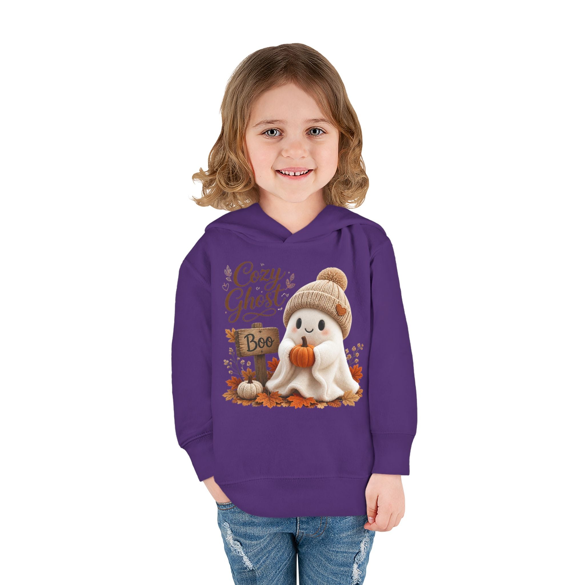 Toddler Hoodie – 'Cozy Ghost' Fall Halloween Pullover