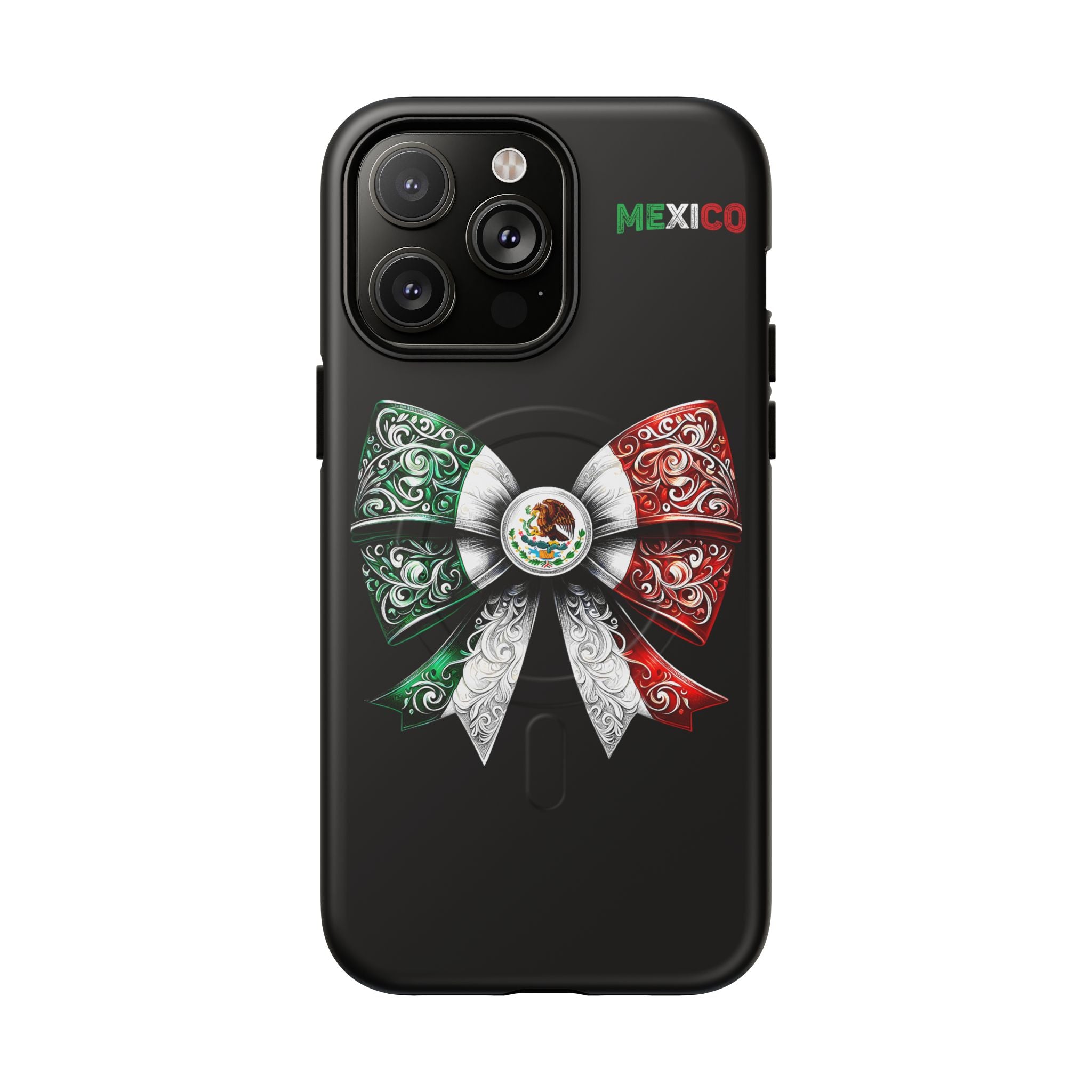 Mexican Flag Bow Tough Magnetic Phone Case — Patriotic Mexico iPhone Cover
