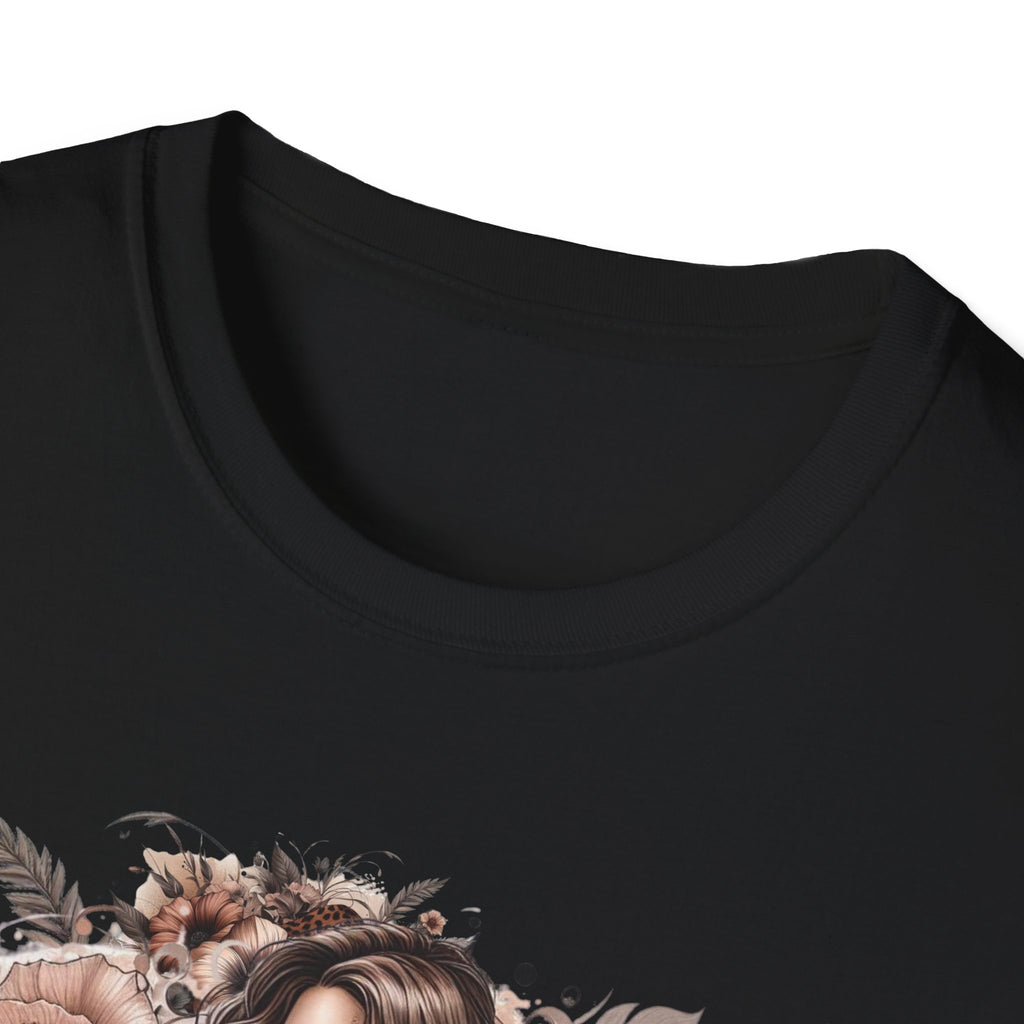 Graphic T-Shirt - 'Stay Humble' Floral Girl Vintage Coffee Tee