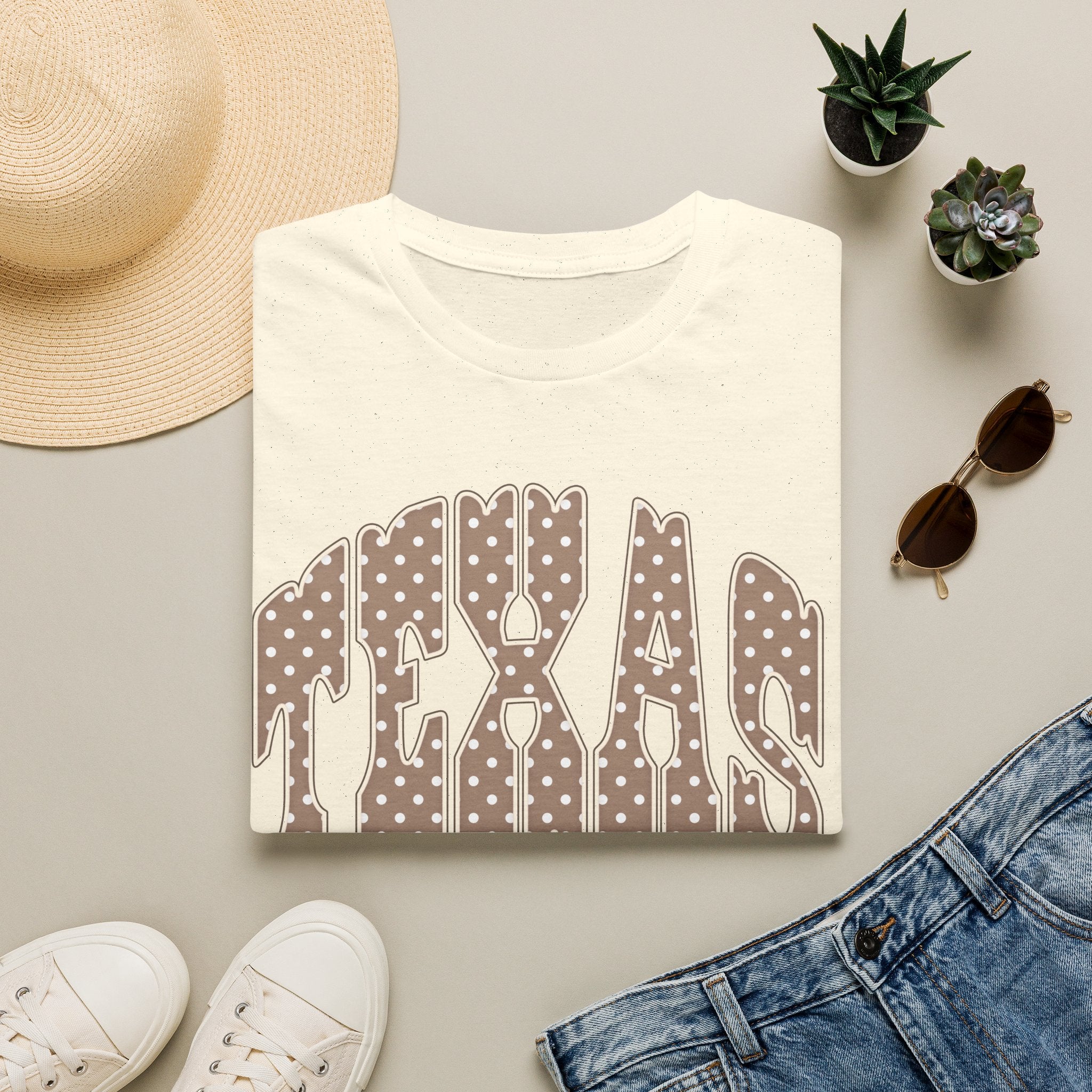 Texas Polka Dot Tee — Retro Western State Graphic T-Shirt