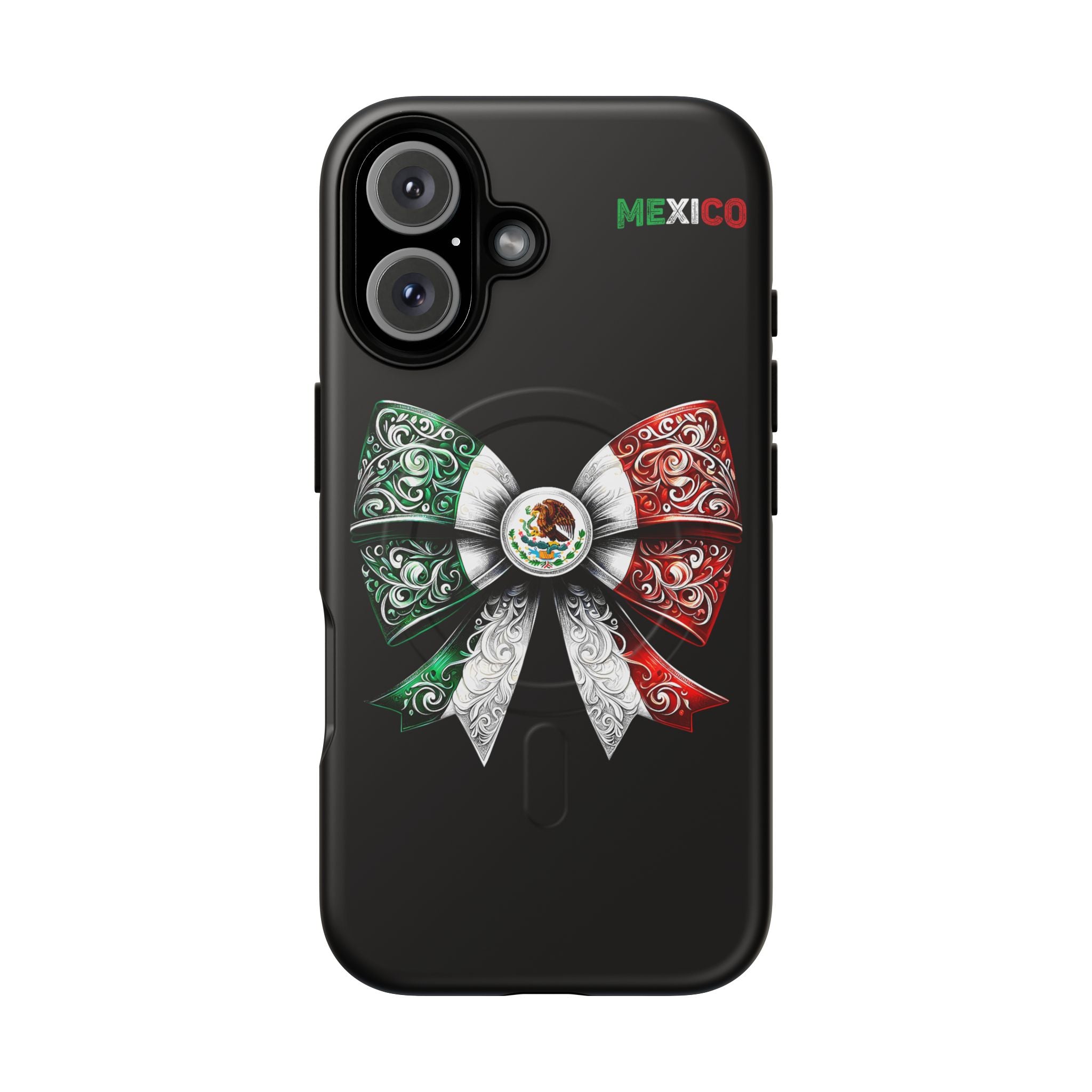 Mexican Flag Bow Tough Magnetic Phone Case — Patriotic Mexico iPhone Cover