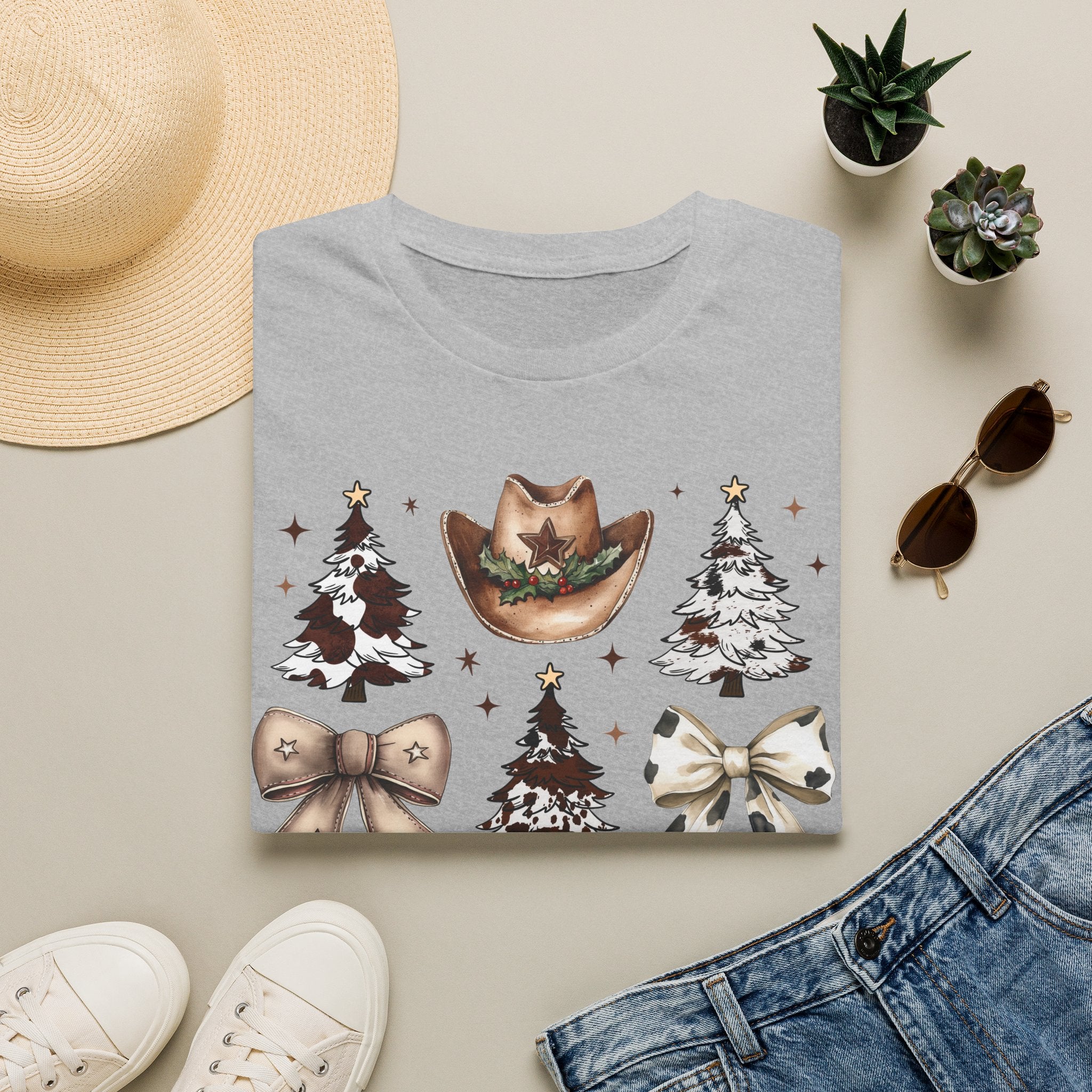 Western Christmas Tee — Cowboy Hat & Boots Holiday Shirt