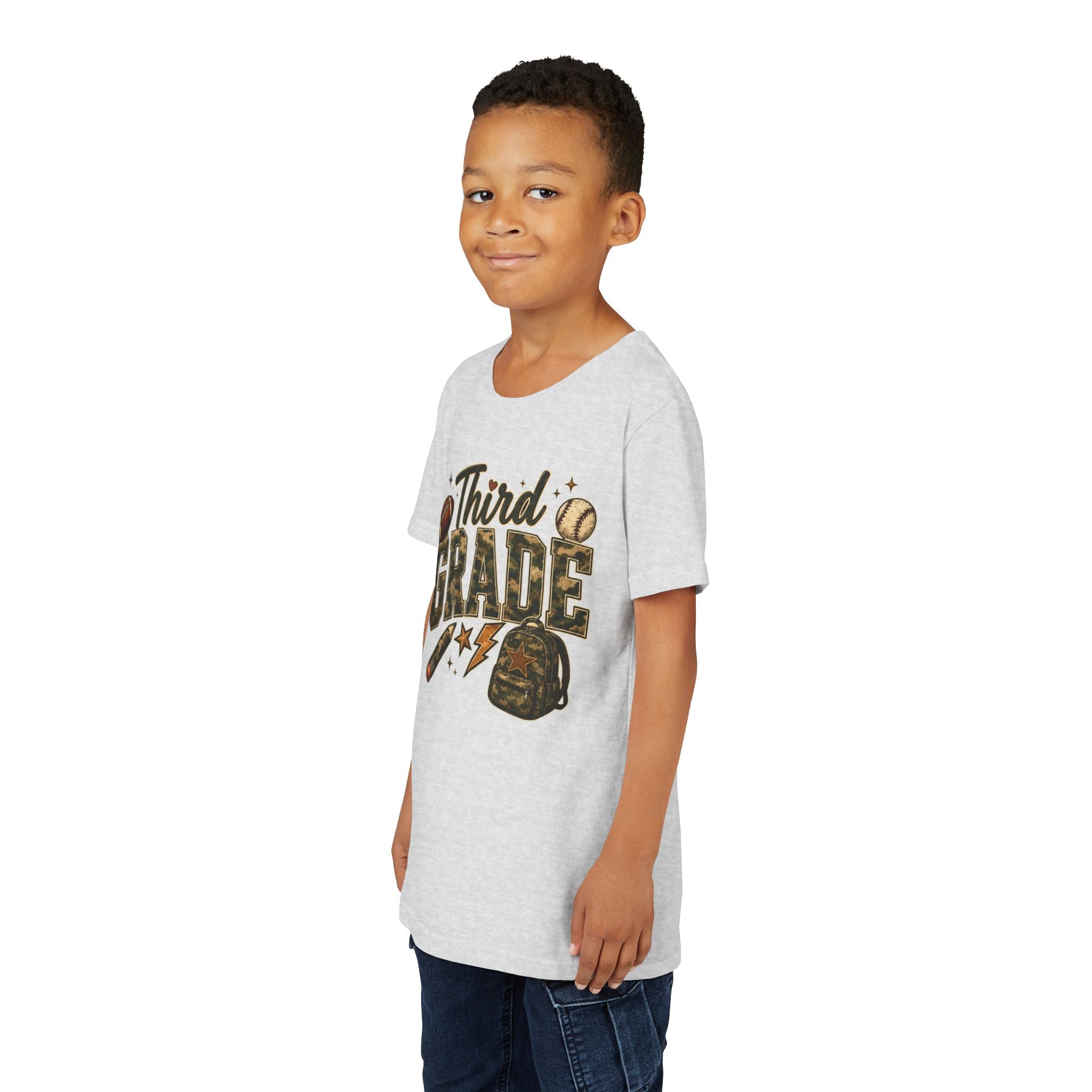 Third Grade Kids Tee - Back to School Sports Backpack Design