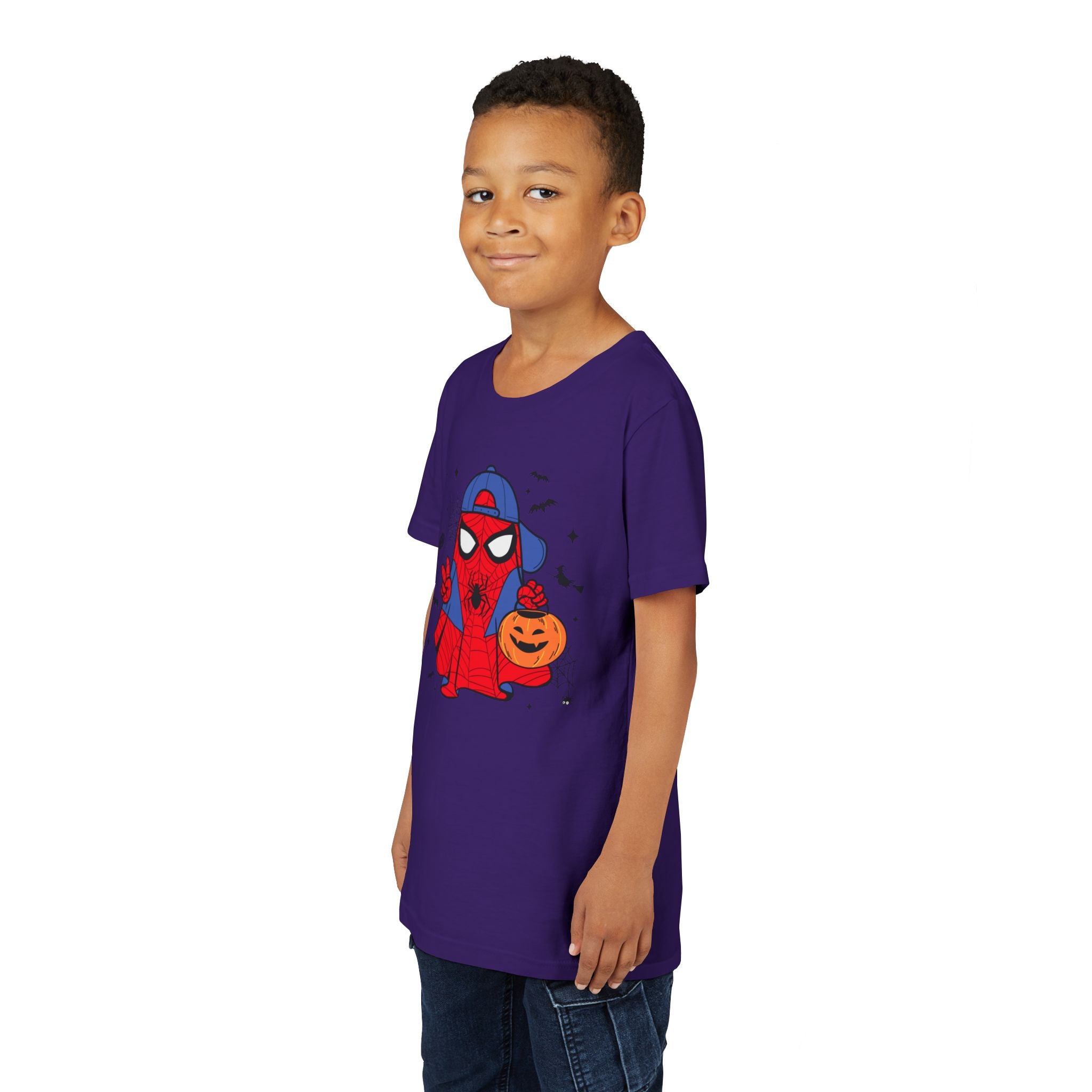 Kids Halloween Spider Superhero Tee – Cute Trick-or-Treat Pumpkin Design