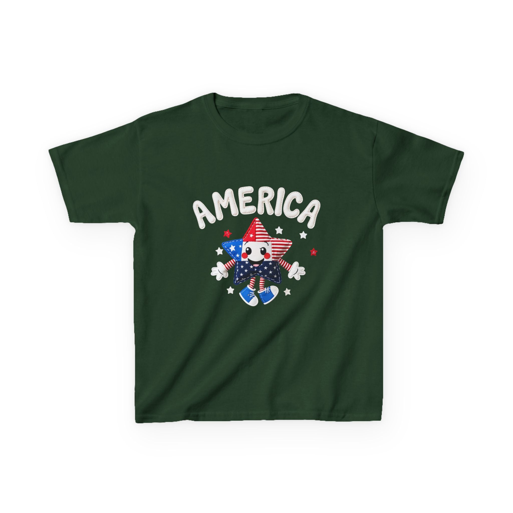 Kids Tee - Cute Patriotic Star 'America' Fourth of July Shirt