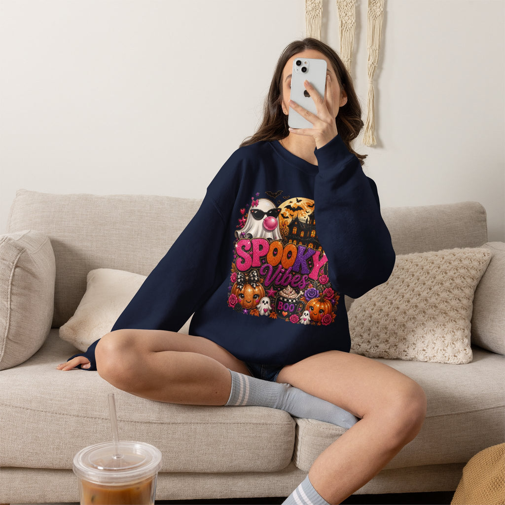 Sweatshirt — "Spooky Vibes" Halloween Graphic Crewneck