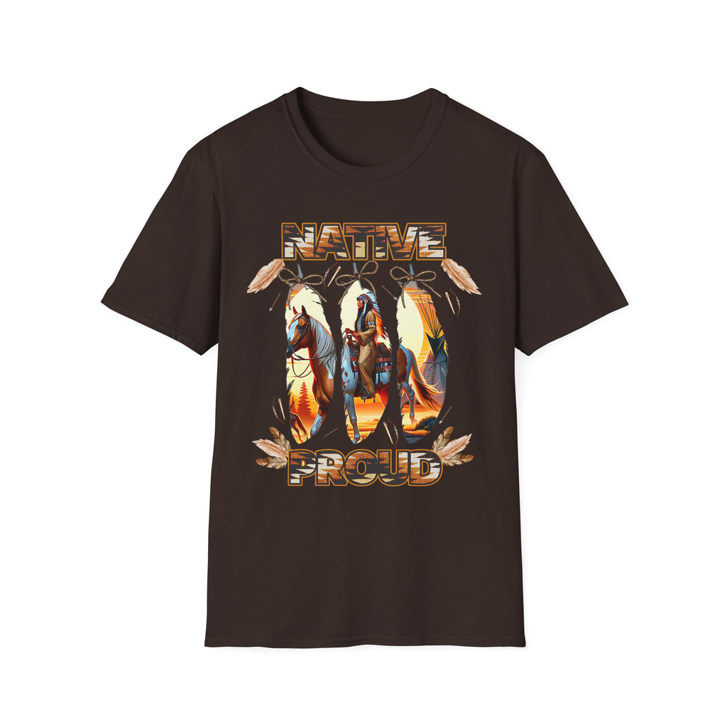 Native Proud T-Shirt — Tribal Feather Graphic Tee