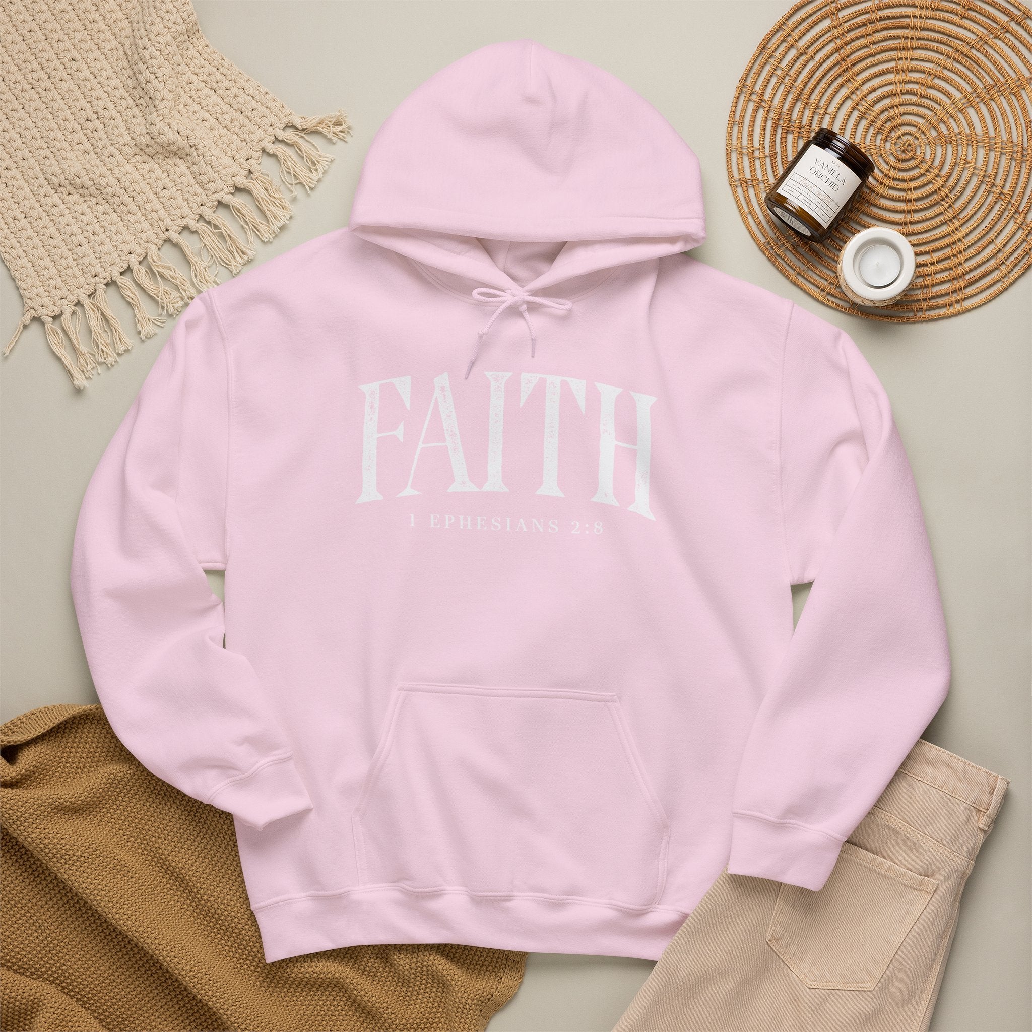 Faith Hoodie - Ephesians 2:8 Inspirational Christian Sweatshirt