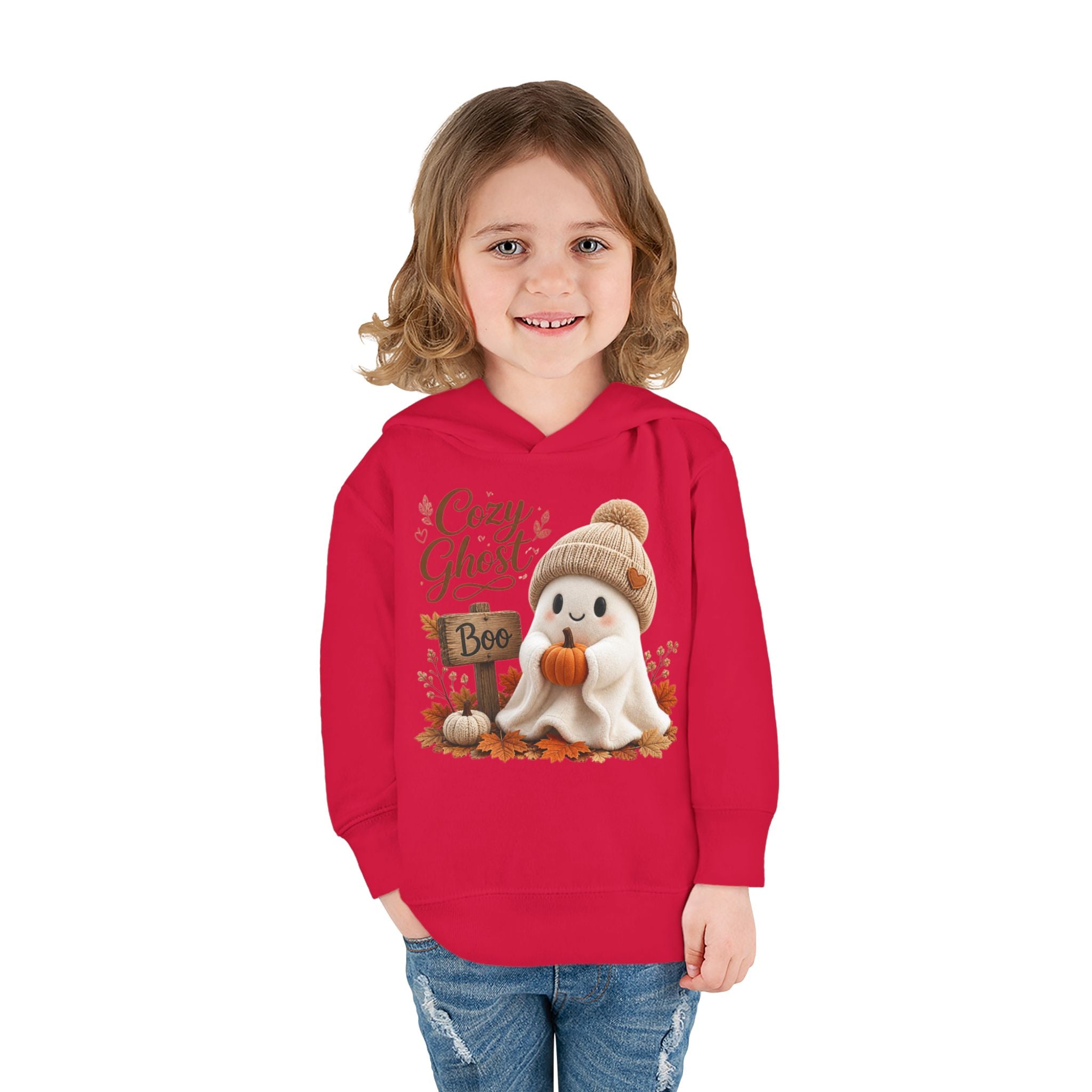 Toddler Hoodie – 'Cozy Ghost' Fall Halloween Pullover