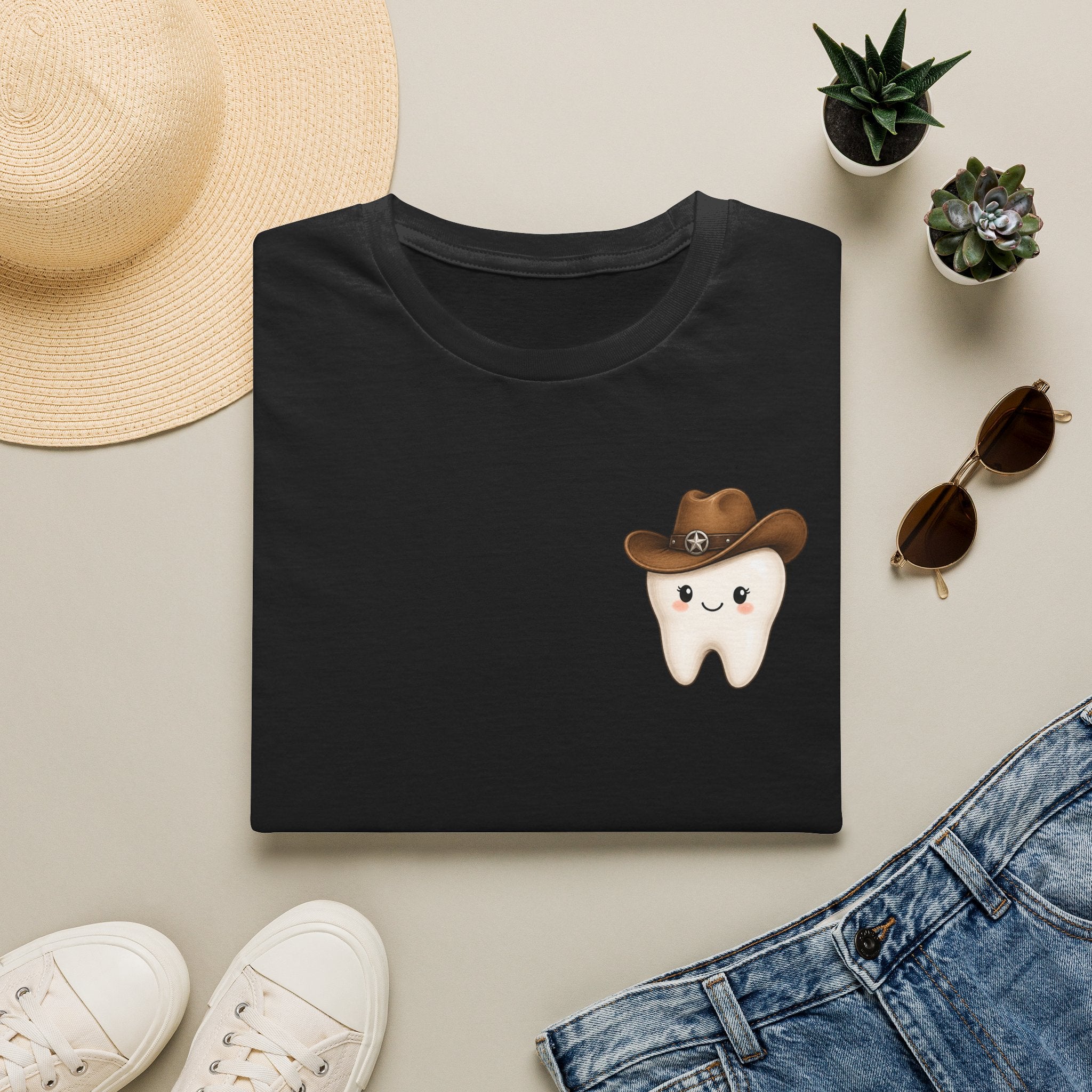 Cowboy Tooth Tee — Cute Western Dental Graphic T-Shirt