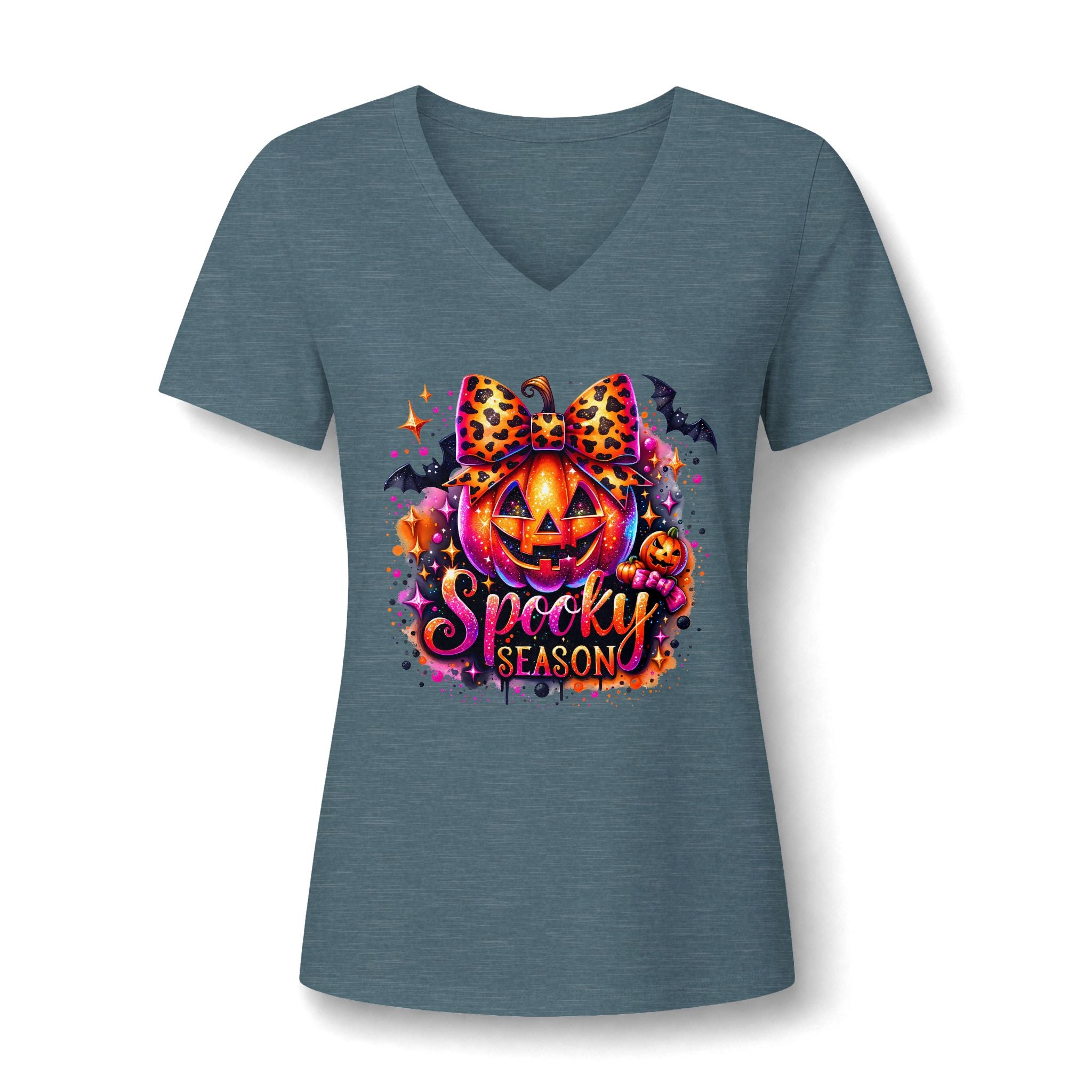 Spooky Season Pumpkin V-Neck Tee