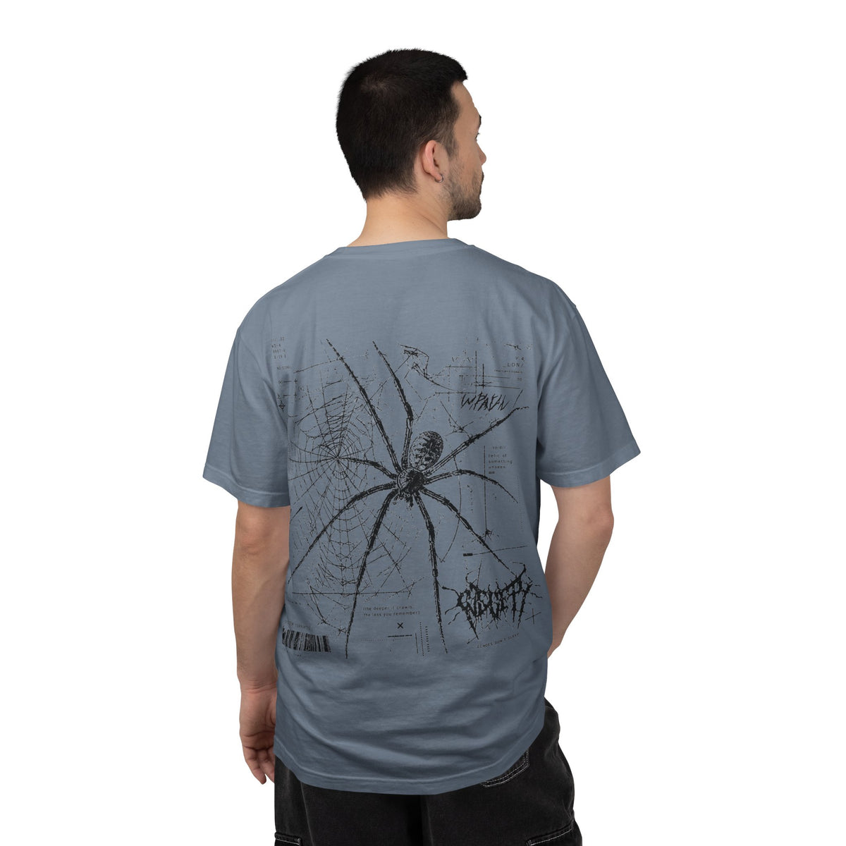 Spider Web Graphic T‑Shirt — Black Line Art Spiderback Tee