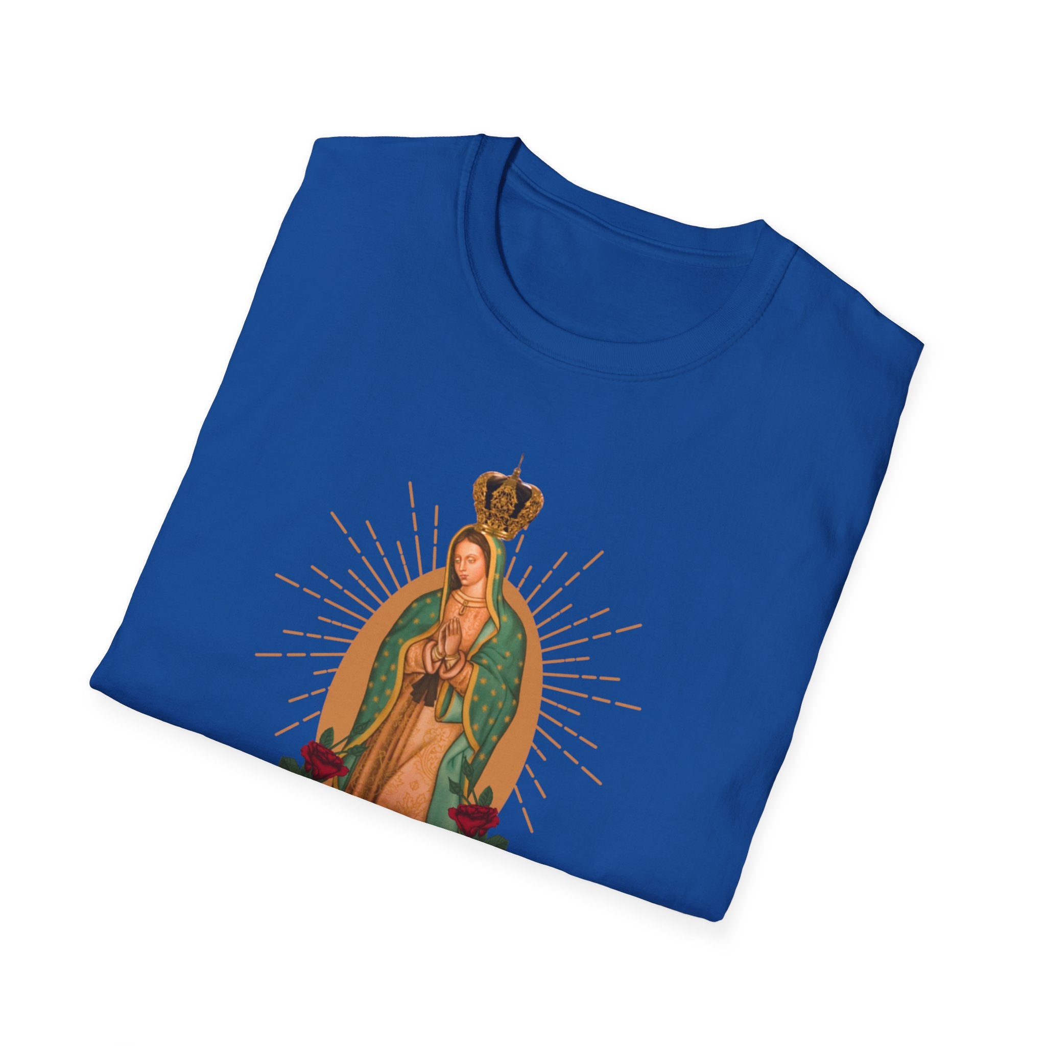 Our Lady of Guadalupe illustration T-Shirt | Virgin Mary, roses, devotional art