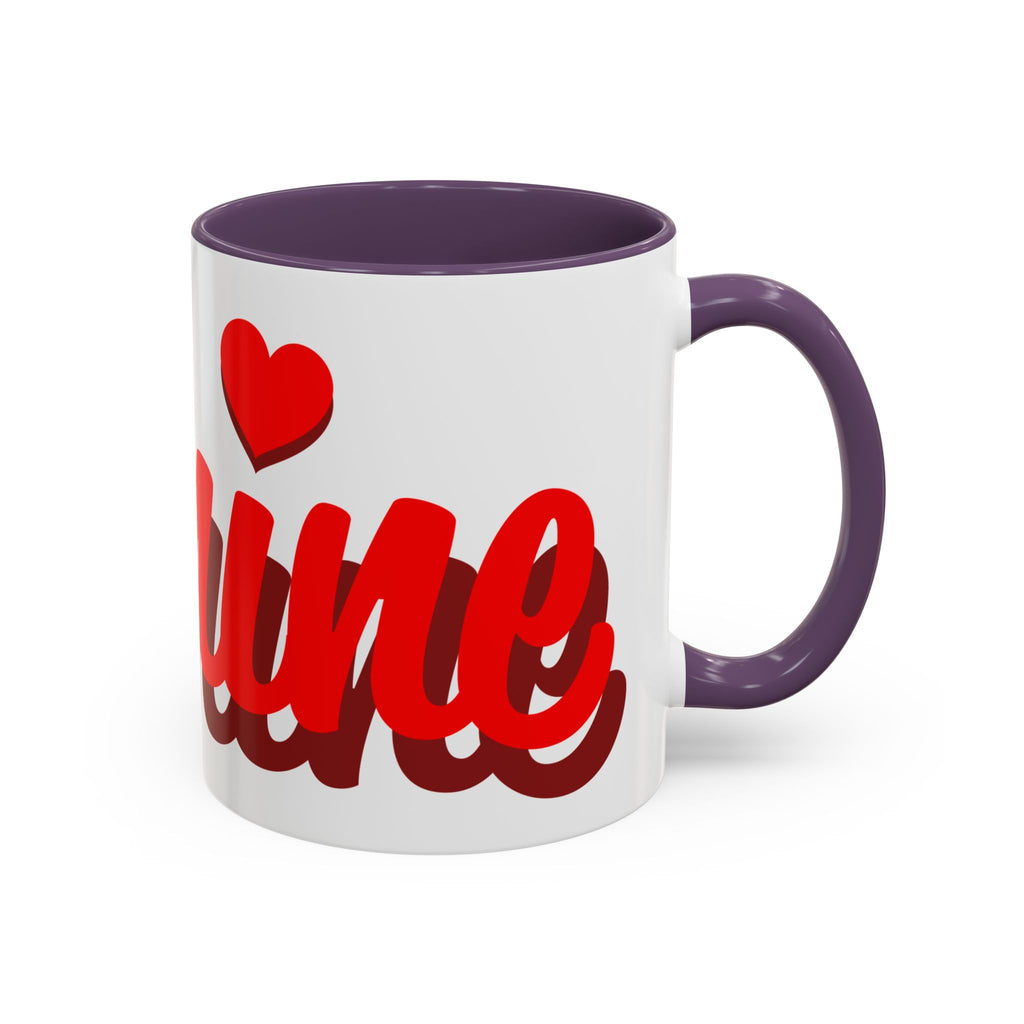 Be Mine Mug | Heart Valentine Coffee Mug, Accent Handle and Rim