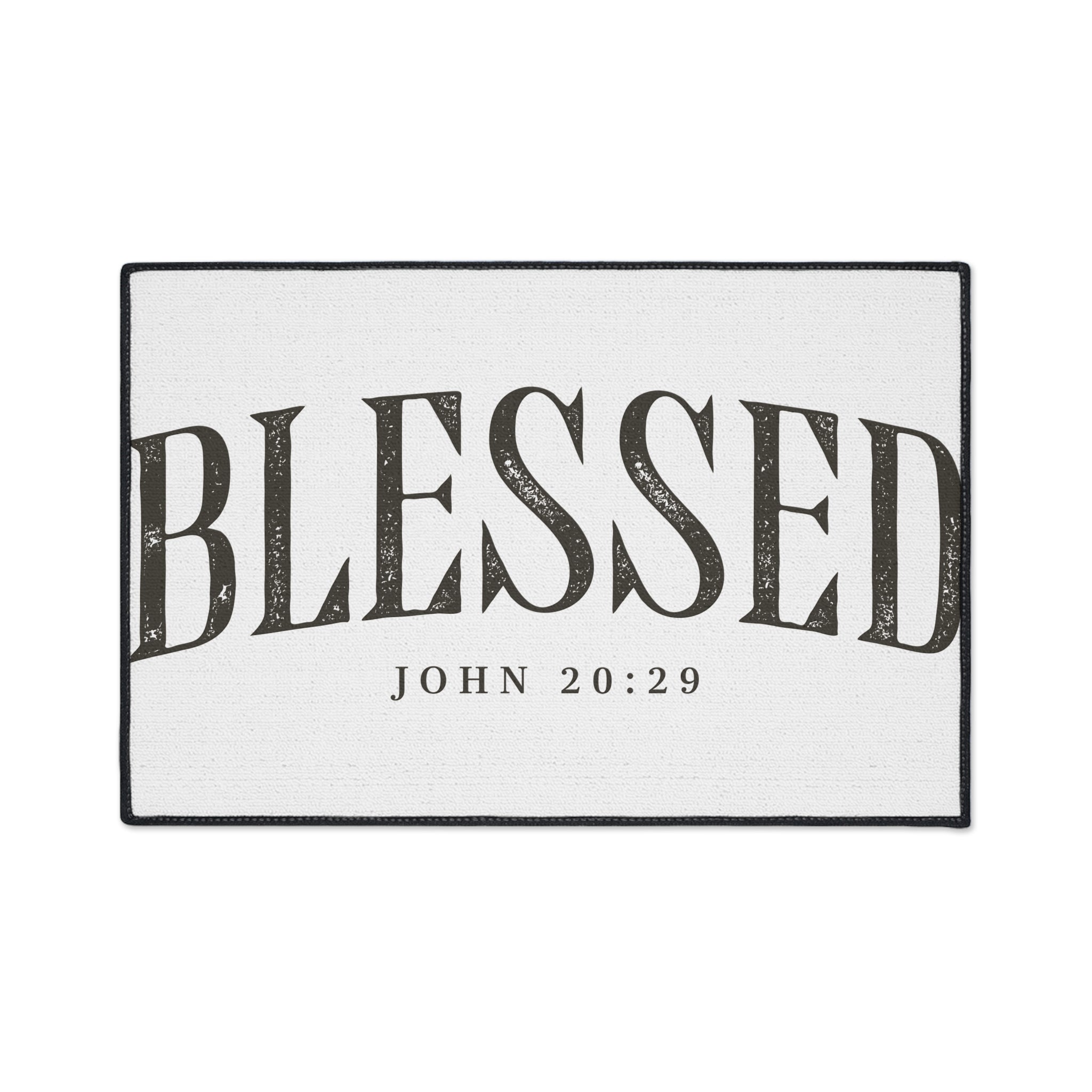 Blessed John 20:29 Floor Mat — Heavy Duty Welcome Mat