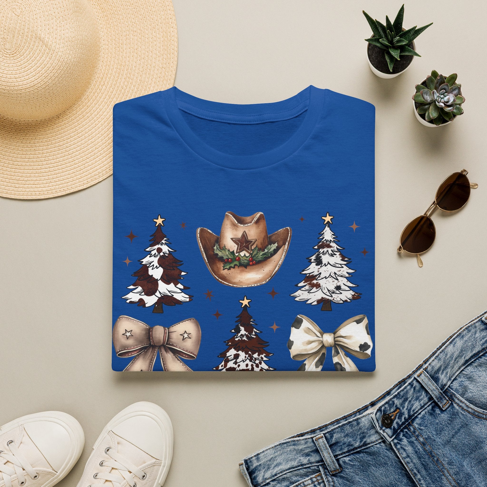Western Christmas Tee — Cowboy Hat & Boots Holiday Shirt