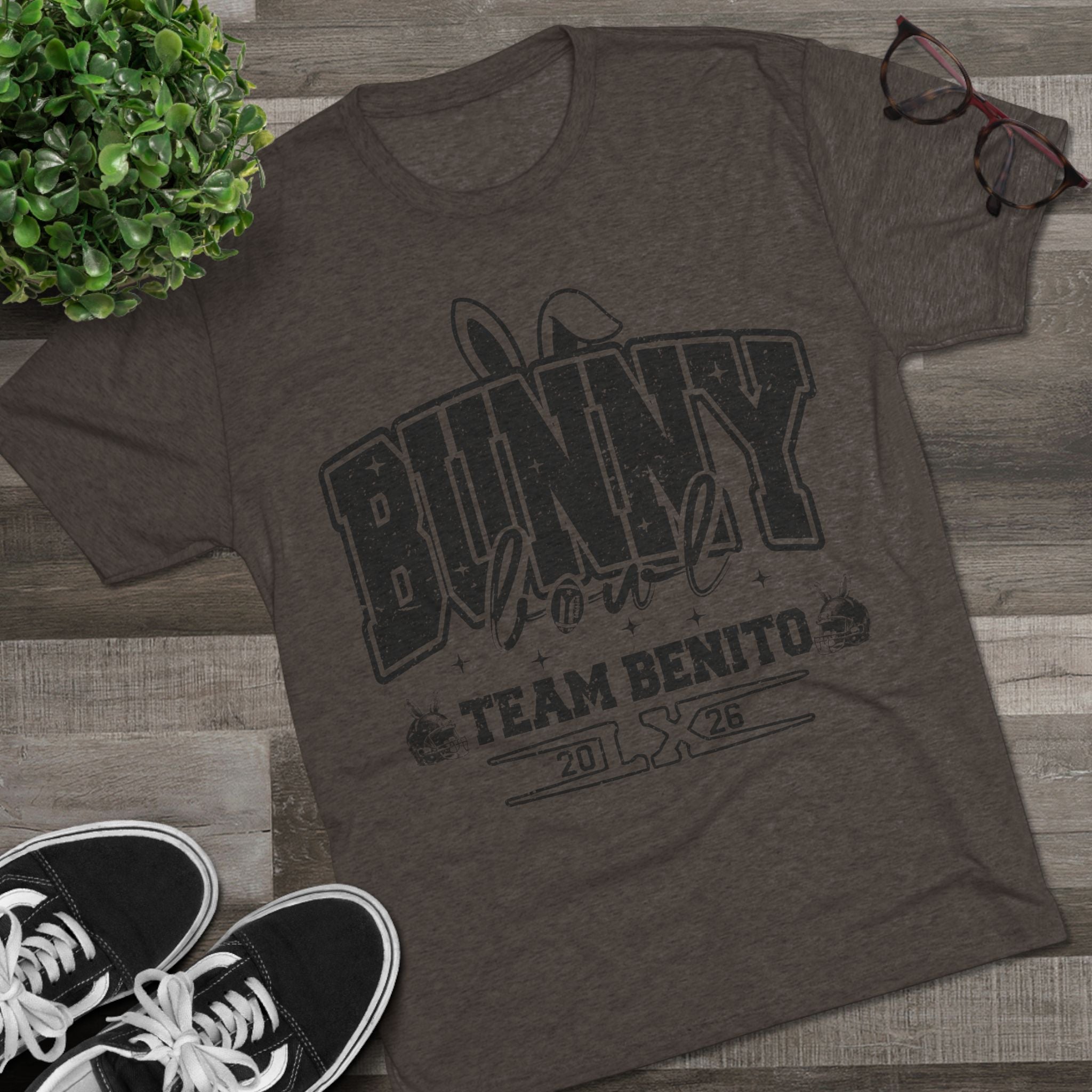 Bunny Bowl Team Benito Tee — Vintage Sports Easter Rabbit Graphic Shirt