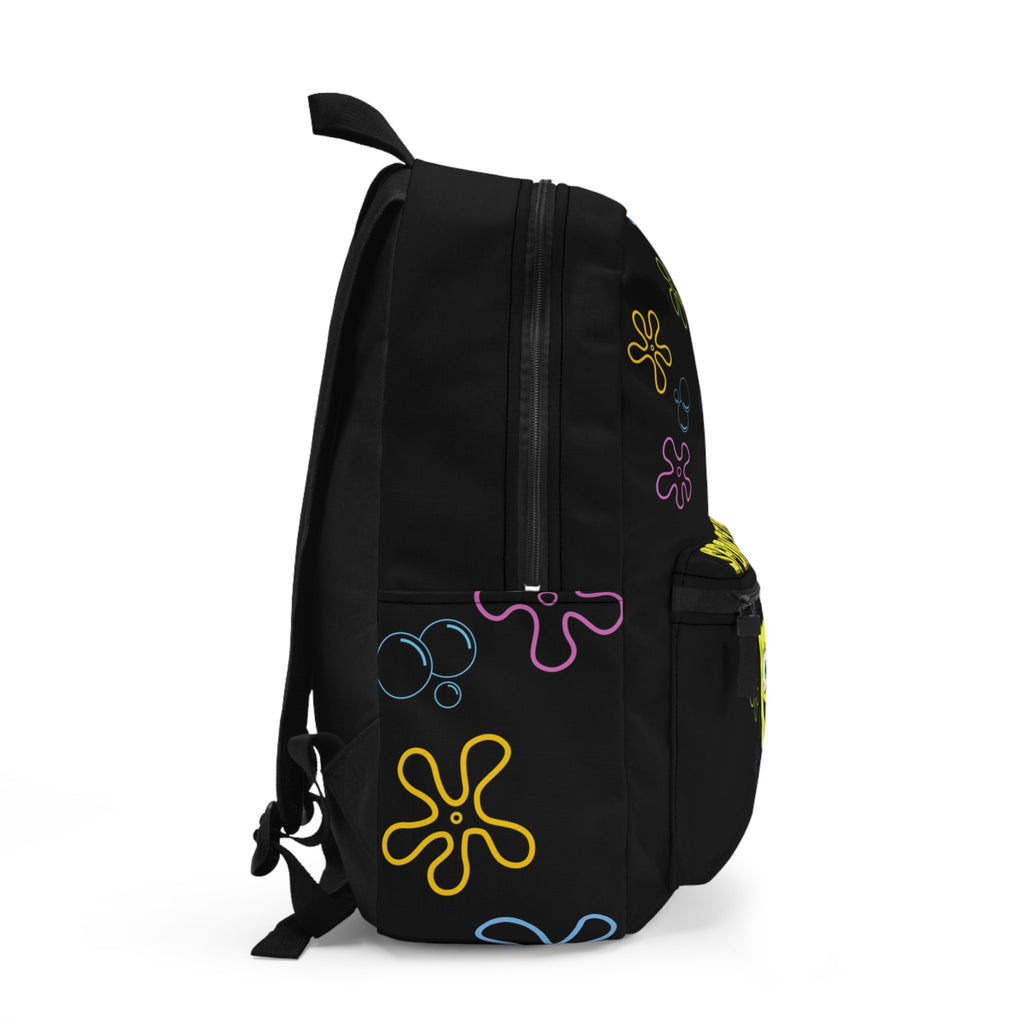 SpongeBob Neon Flowers Backpack – Kids Cartoon School Bag