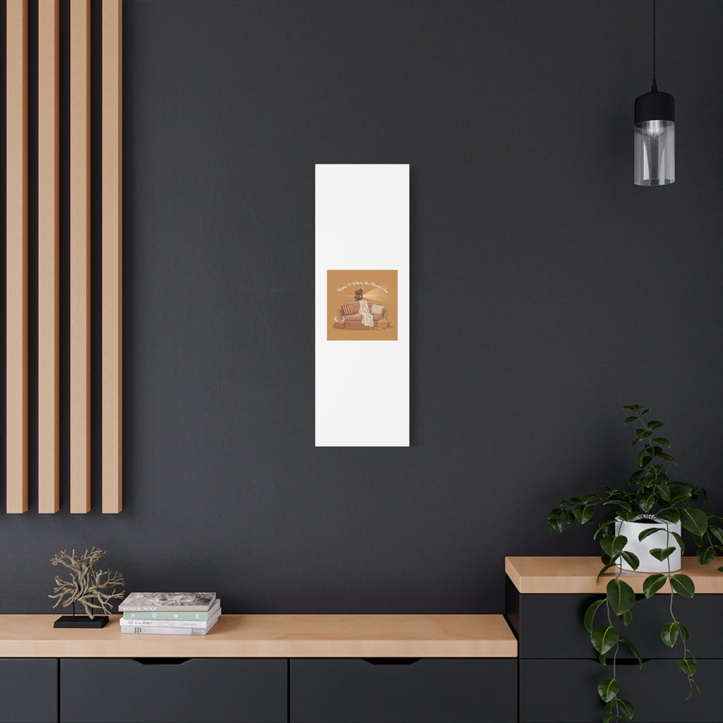 Home Is Where the Movies Are Canvas | cozy night art, home cinema decor