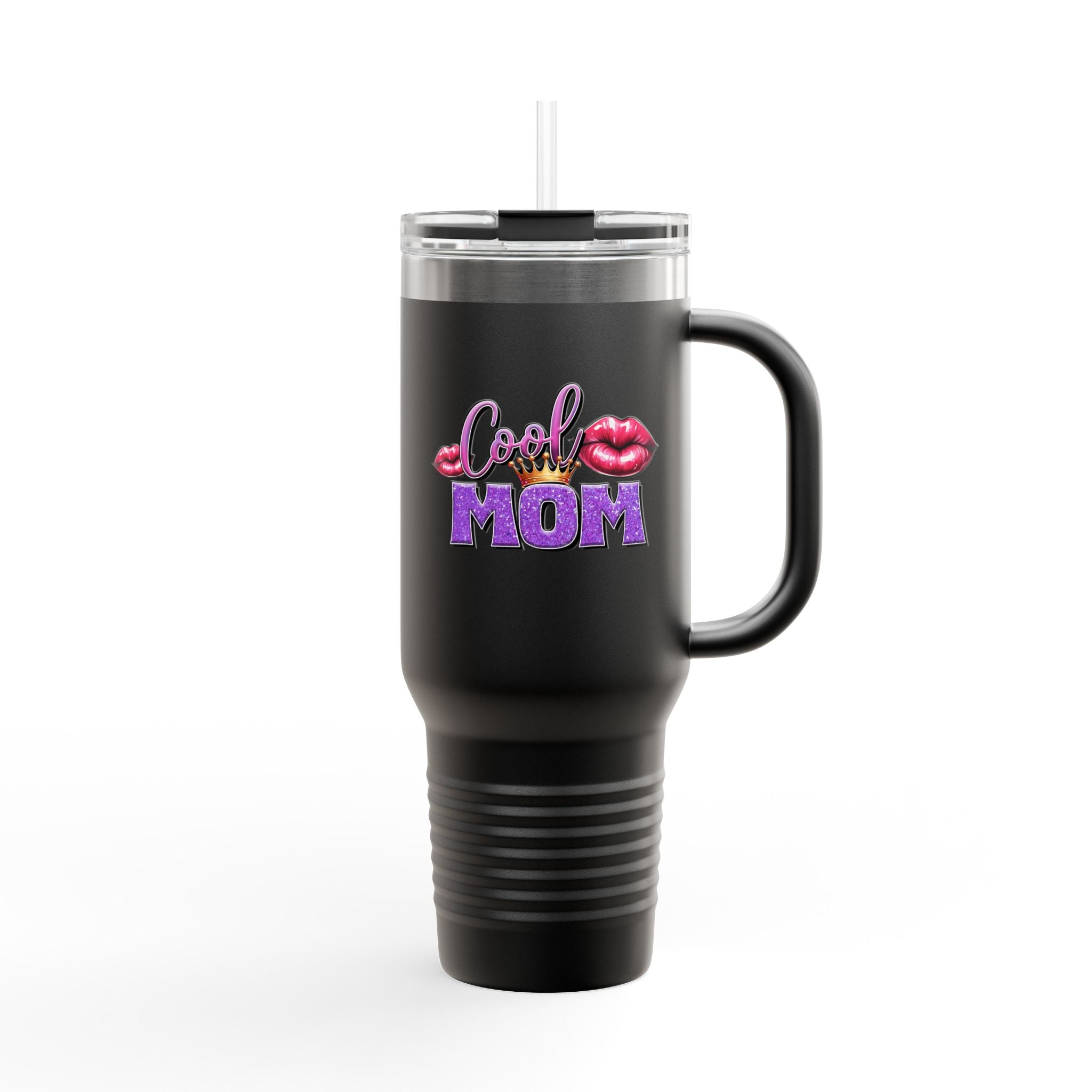 40oz Insulated Travel Mug – Loud Mom Lip Print (Keeps Drinks Hot & Cold)