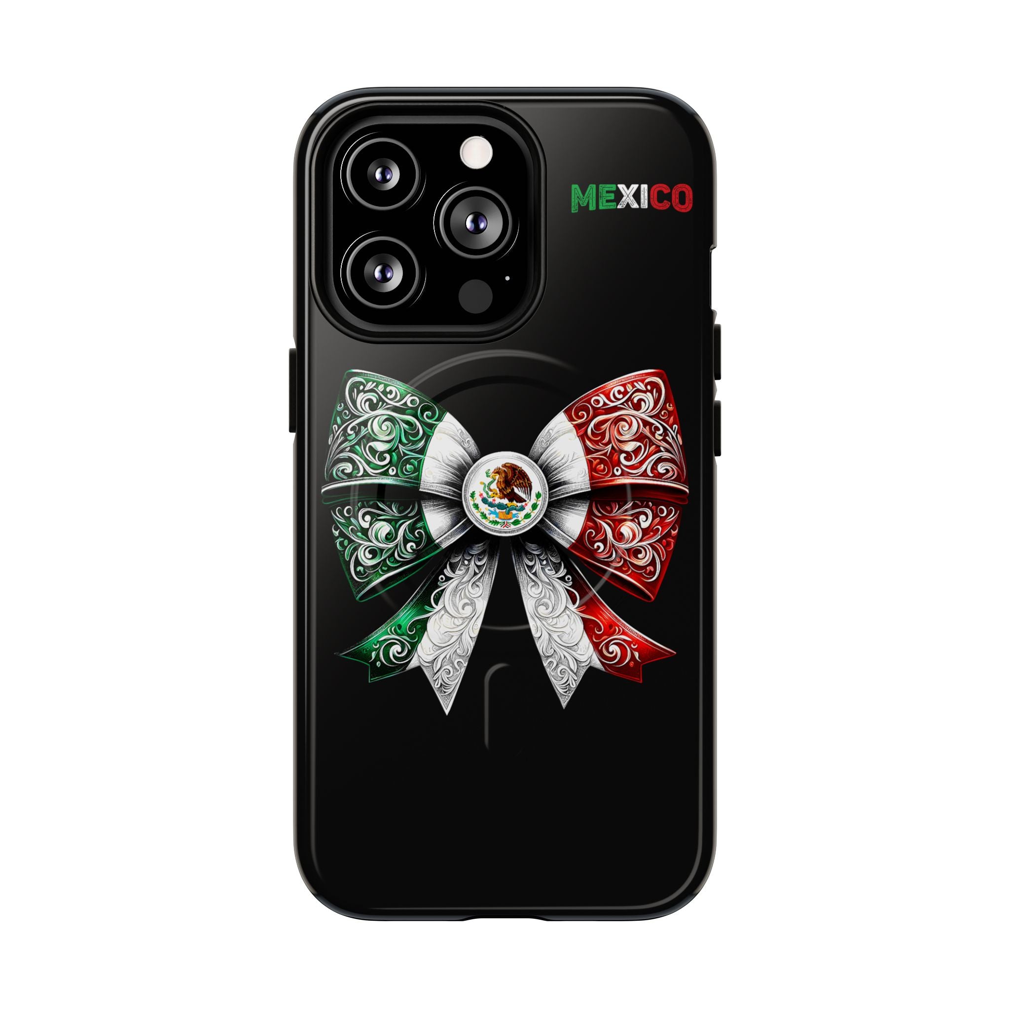 Mexican Flag Bow Tough Magnetic Phone Case — Patriotic Mexico iPhone Cover
