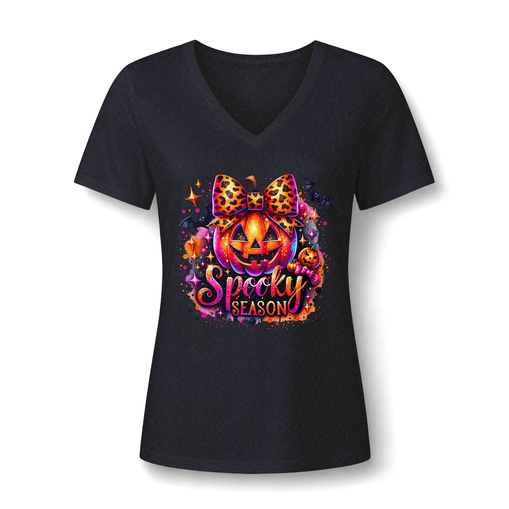 Spooky Season Pumpkin V-Neck Tee