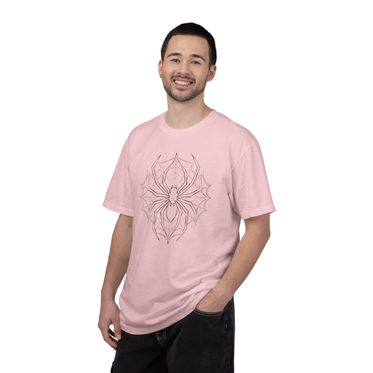 Spider Web Graphic T‑Shirt — Black Line Art Spiderback Tee
