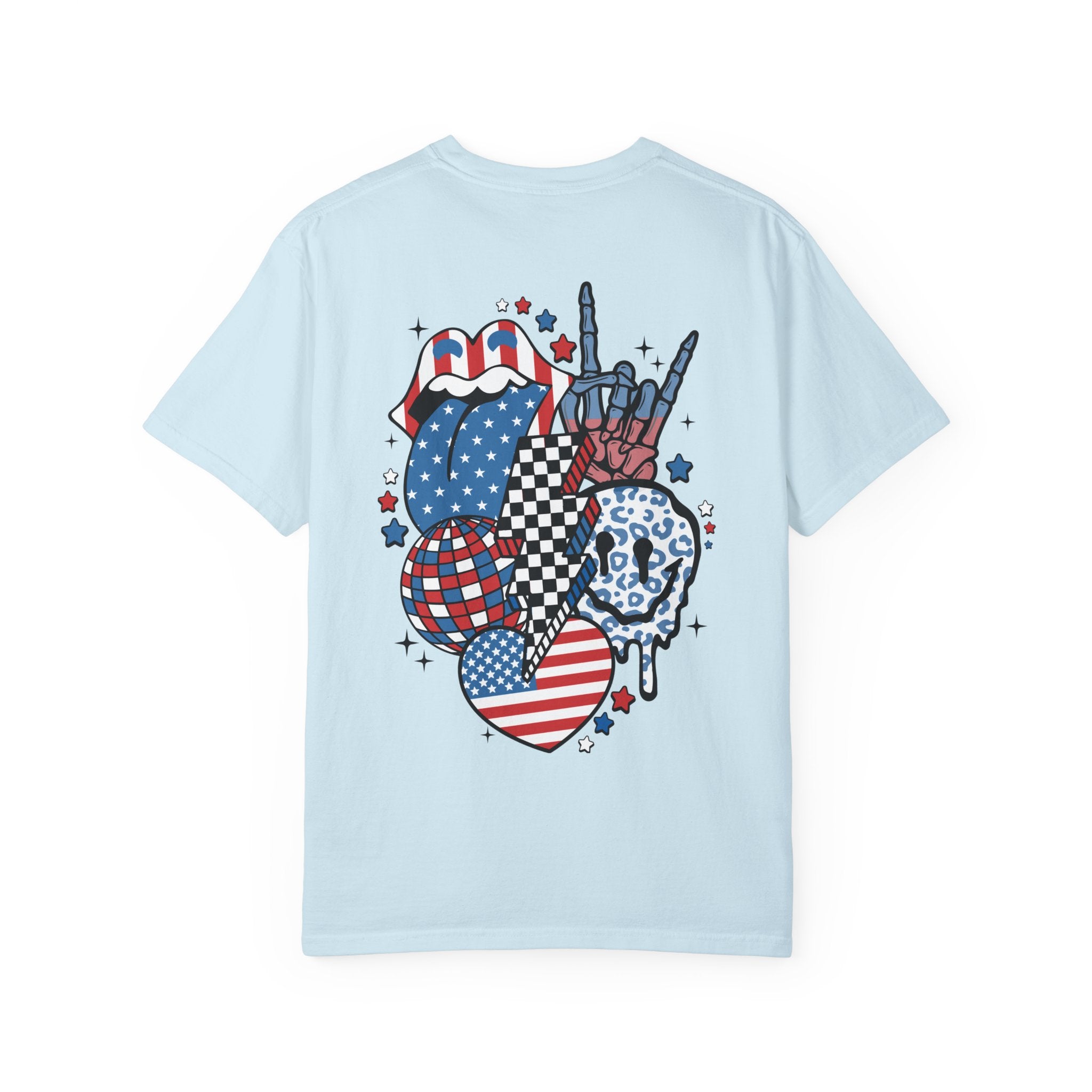American Flag Rock Tongue T-Shirt