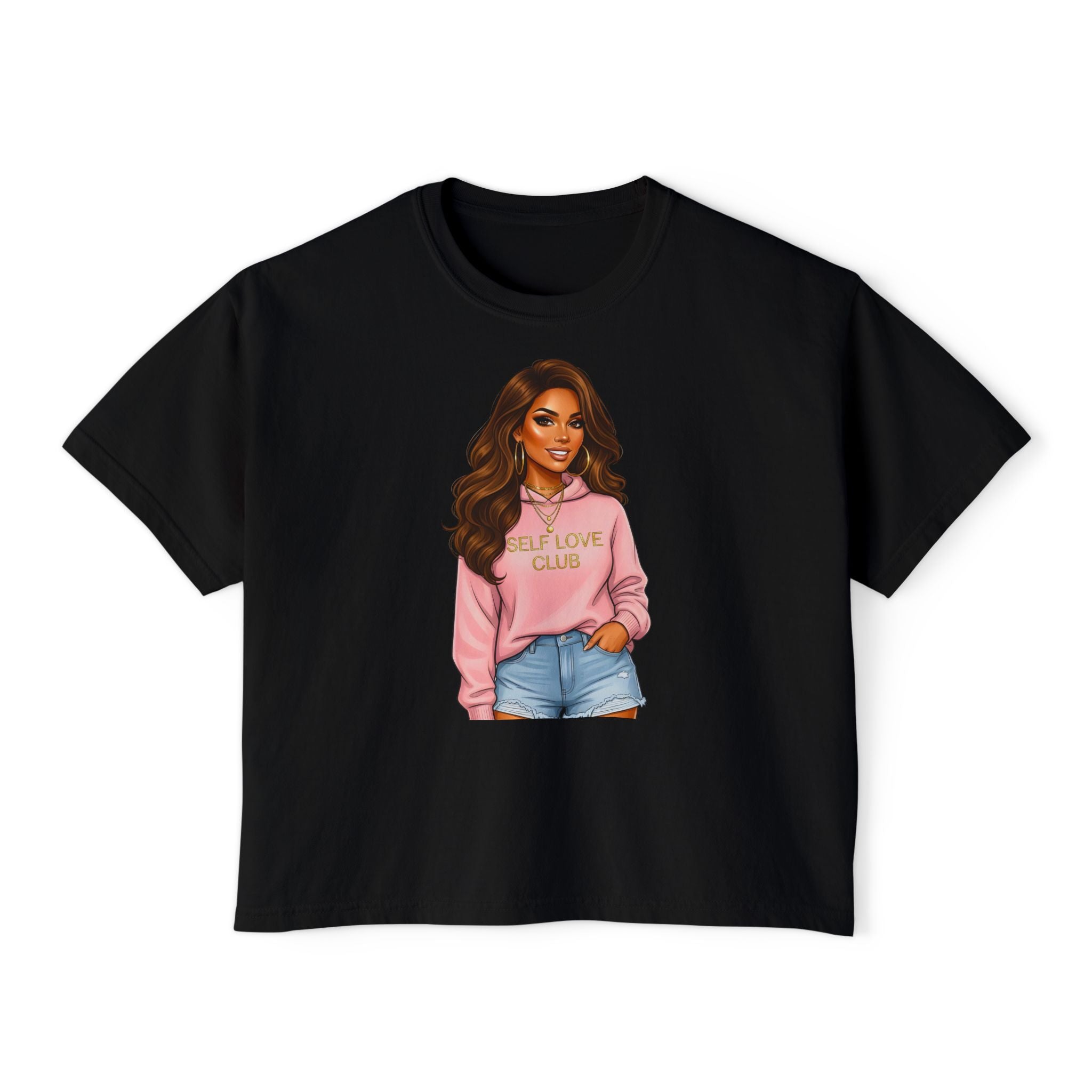 Self Love Club Boxy Tee — Women’s Graphic Cropped T-Shirt