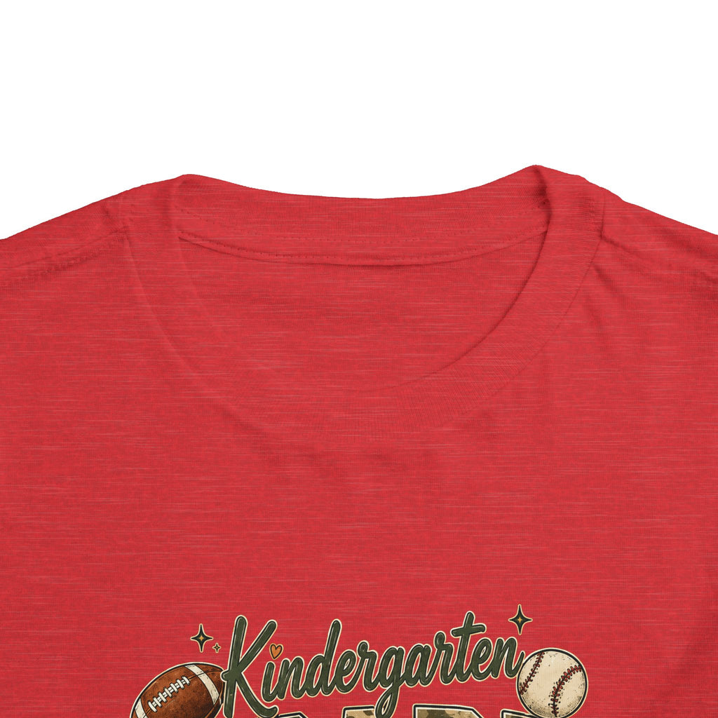 Kindergarten Grade Toddler Tee — Cute Back-to-School Football & Backpack Shirt