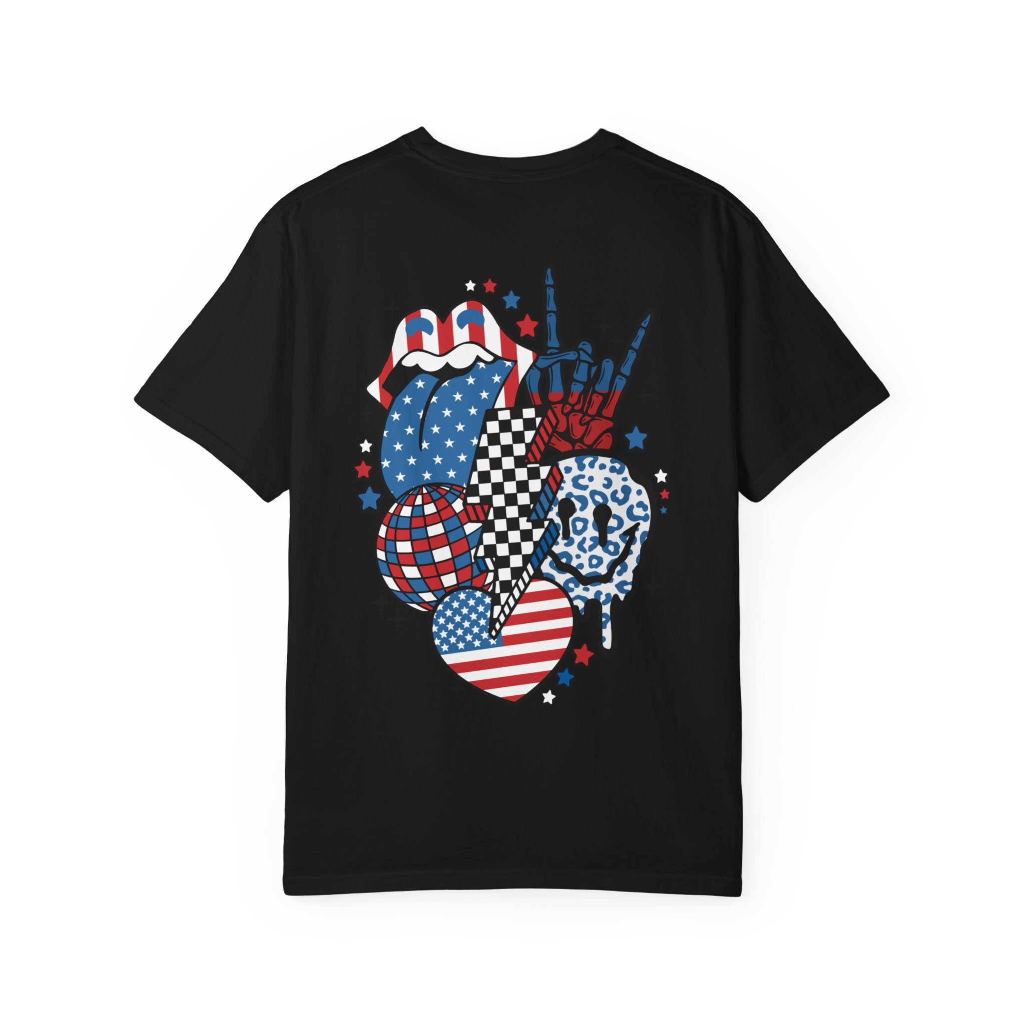 American Flag Rock Tongue T-Shirt