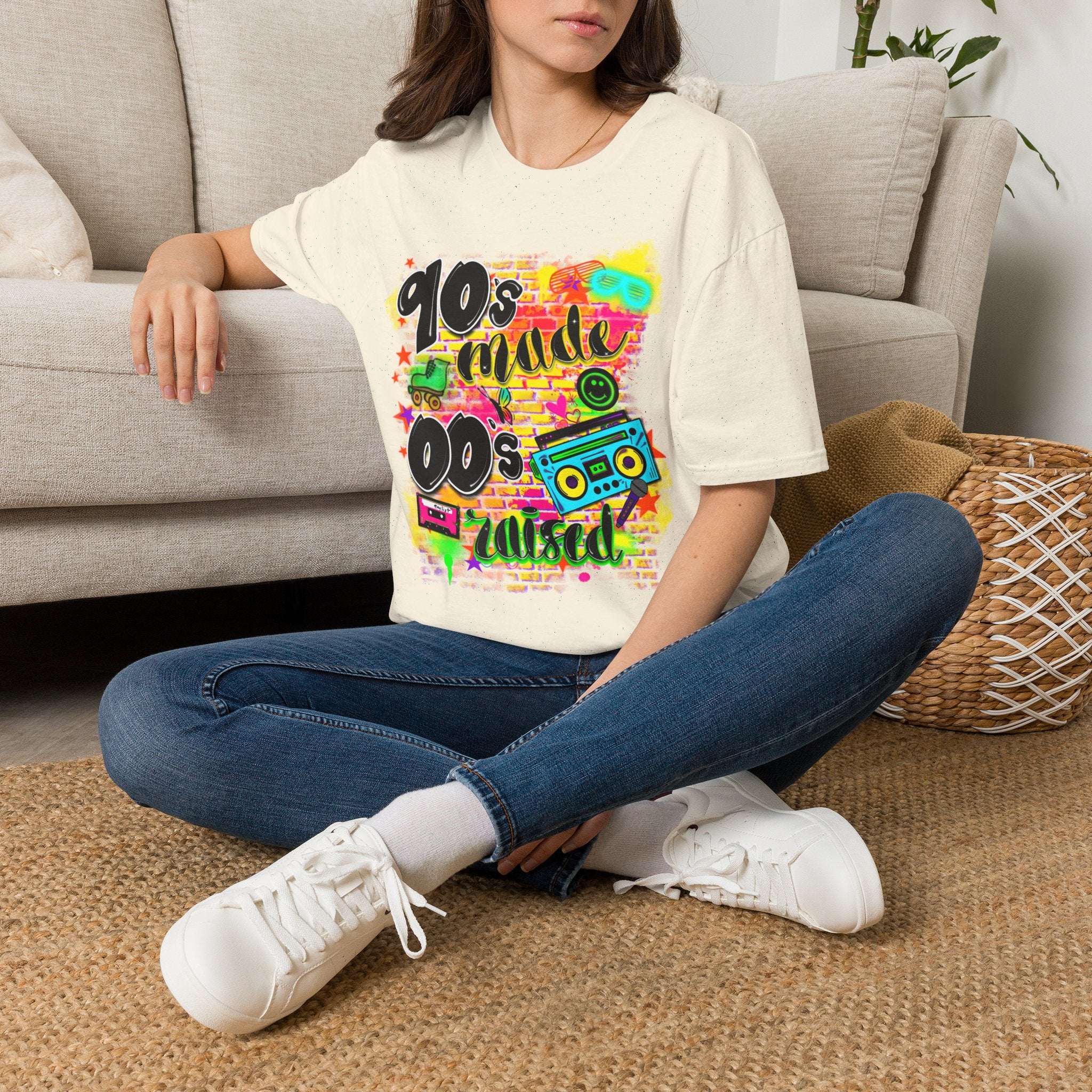 90s Vibes T-Shirt — '90s Made, 00s Raised' Retro Graffiti Tee