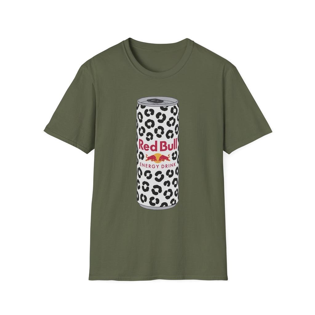 Red Bull Leopard Can T‑Shirt — Retro Energy Drink Graphic Tee