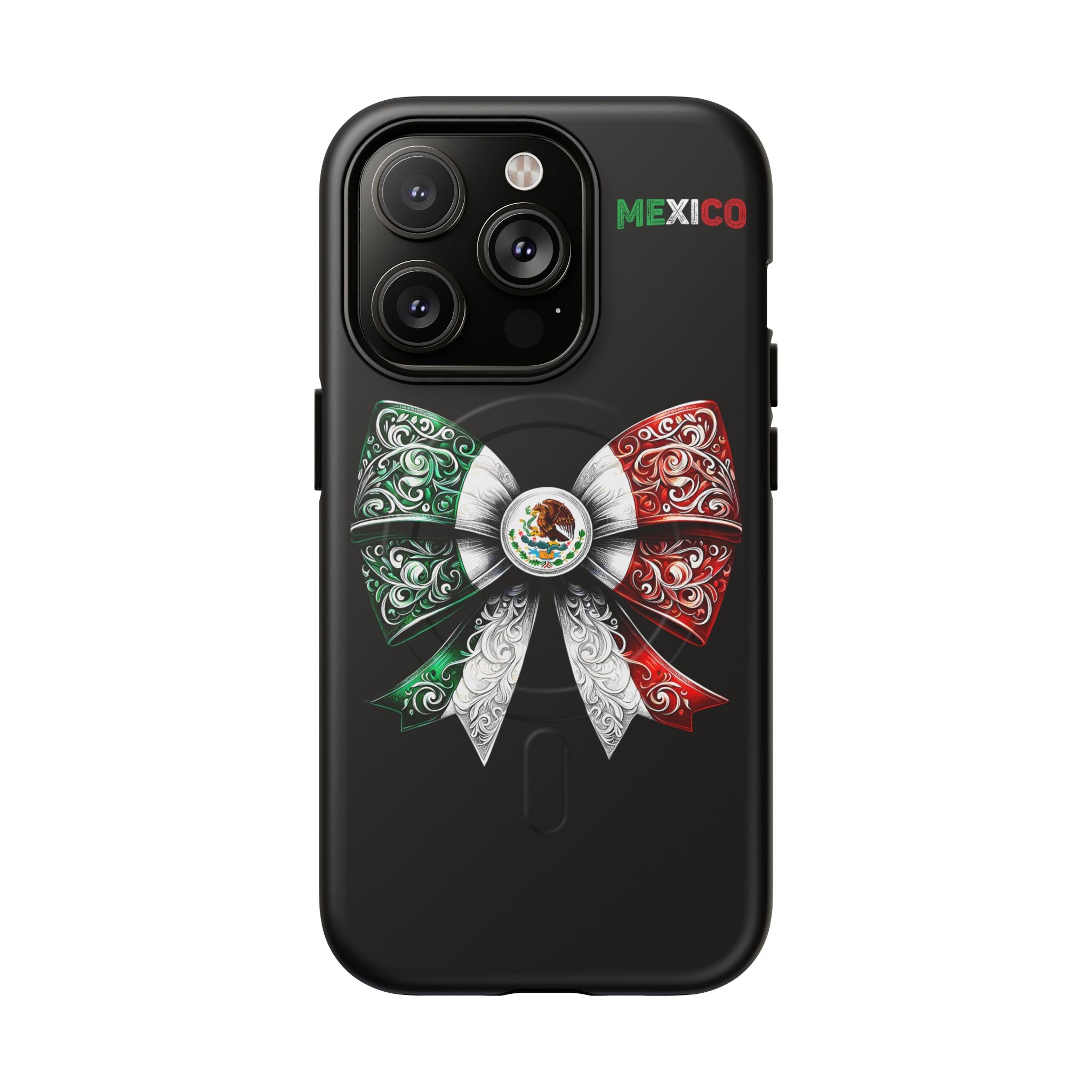Mexican Flag Bow Tough Magnetic Phone Case — Patriotic Mexico iPhone Cover