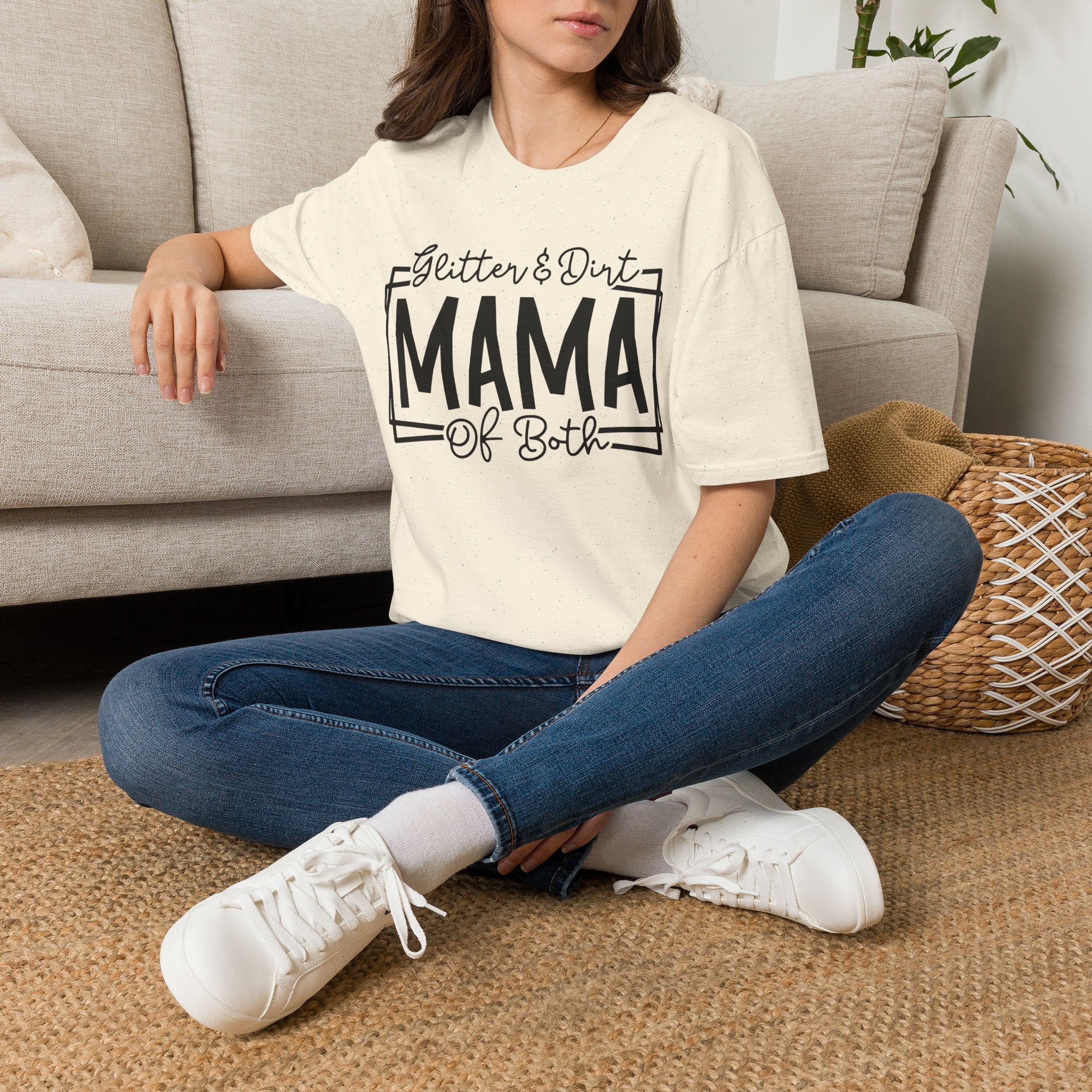 Mama of Both T-Shirt — "Glitter & Dirt" Mom Tee