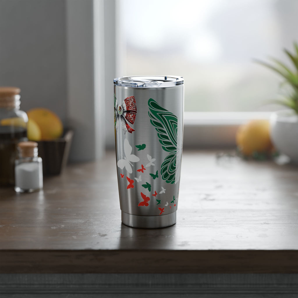 Mexican Butterfly 20oz Tumbler — Patriotic Rose & Bow Travel Cup