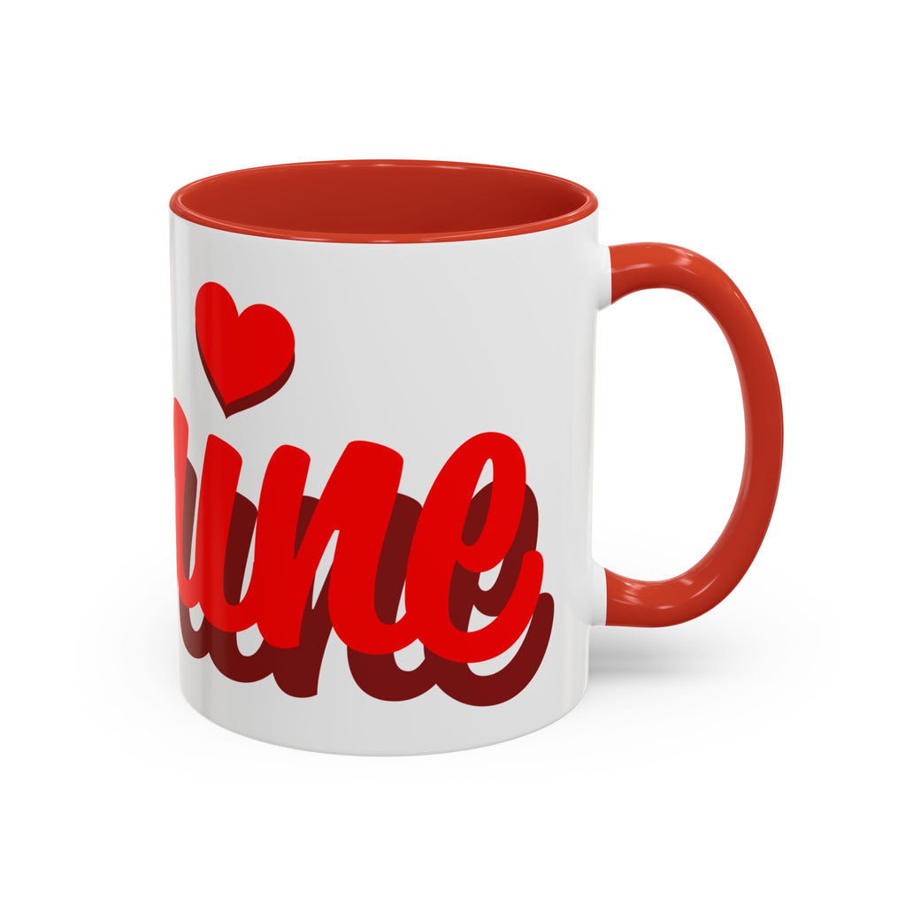 Be Mine Mug | Heart Valentine Coffee Mug, Accent Handle and Rim