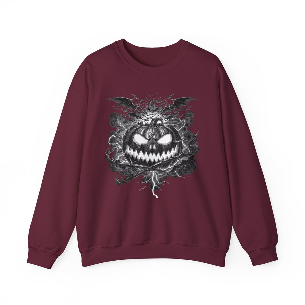 Halloween Pumpkin Crewneck Sweatshirt — Spooky Jack-o'-Lantern Graphic