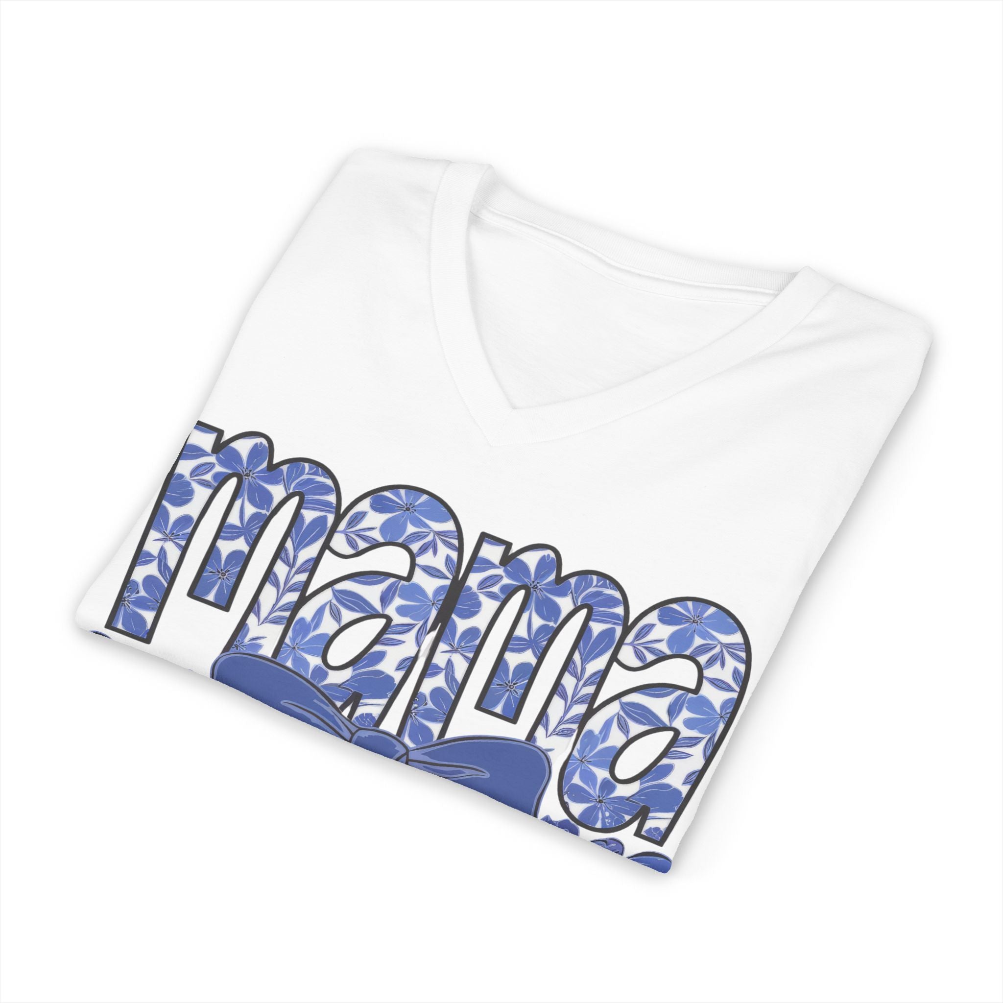 Mama Floral Bow V-Neck Tee — Mothers Day Gift Tee