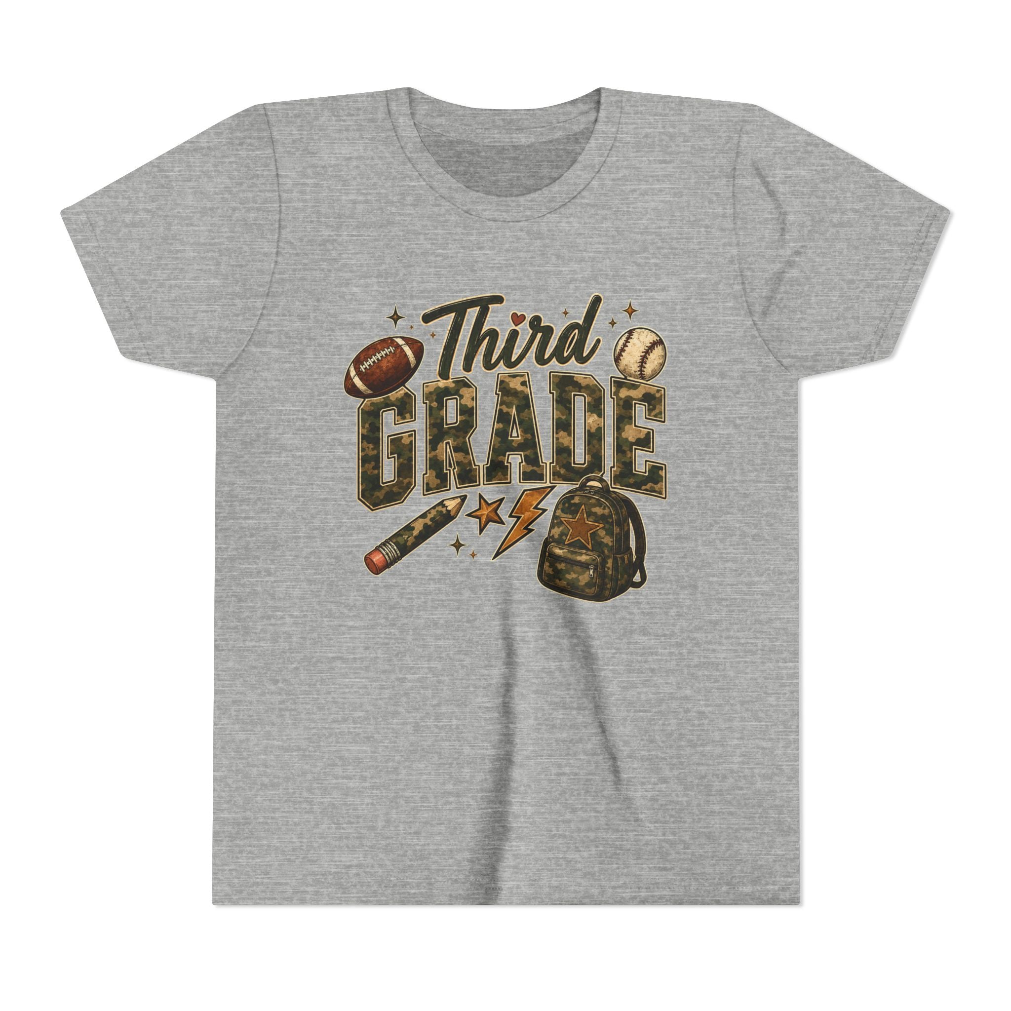 Third Grade Kids Tee - Back to School Sports Backpack Design