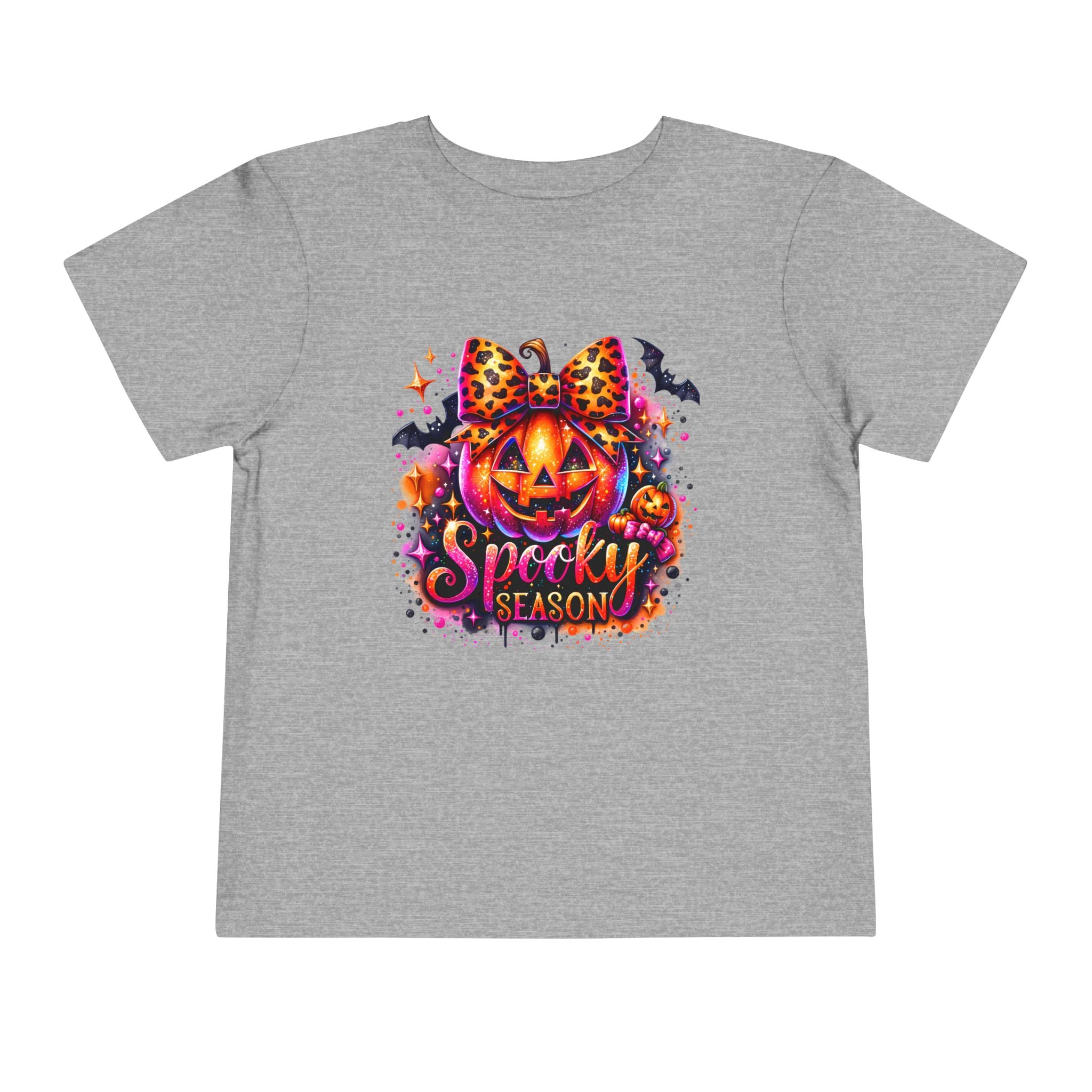 Toddler Tee — "Spooky Season" Pumpkin Bow Halloween Shirt